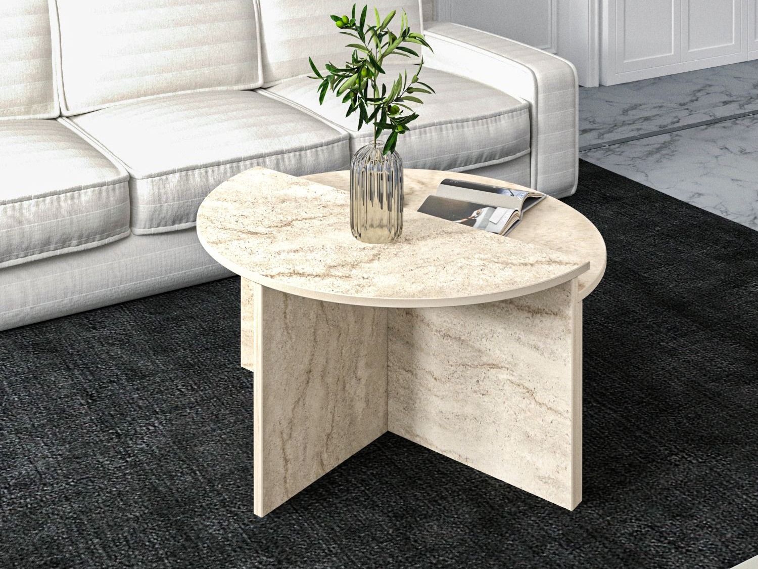 Set stočića za kafu Kailua 2581 (Svetlo Travertine)