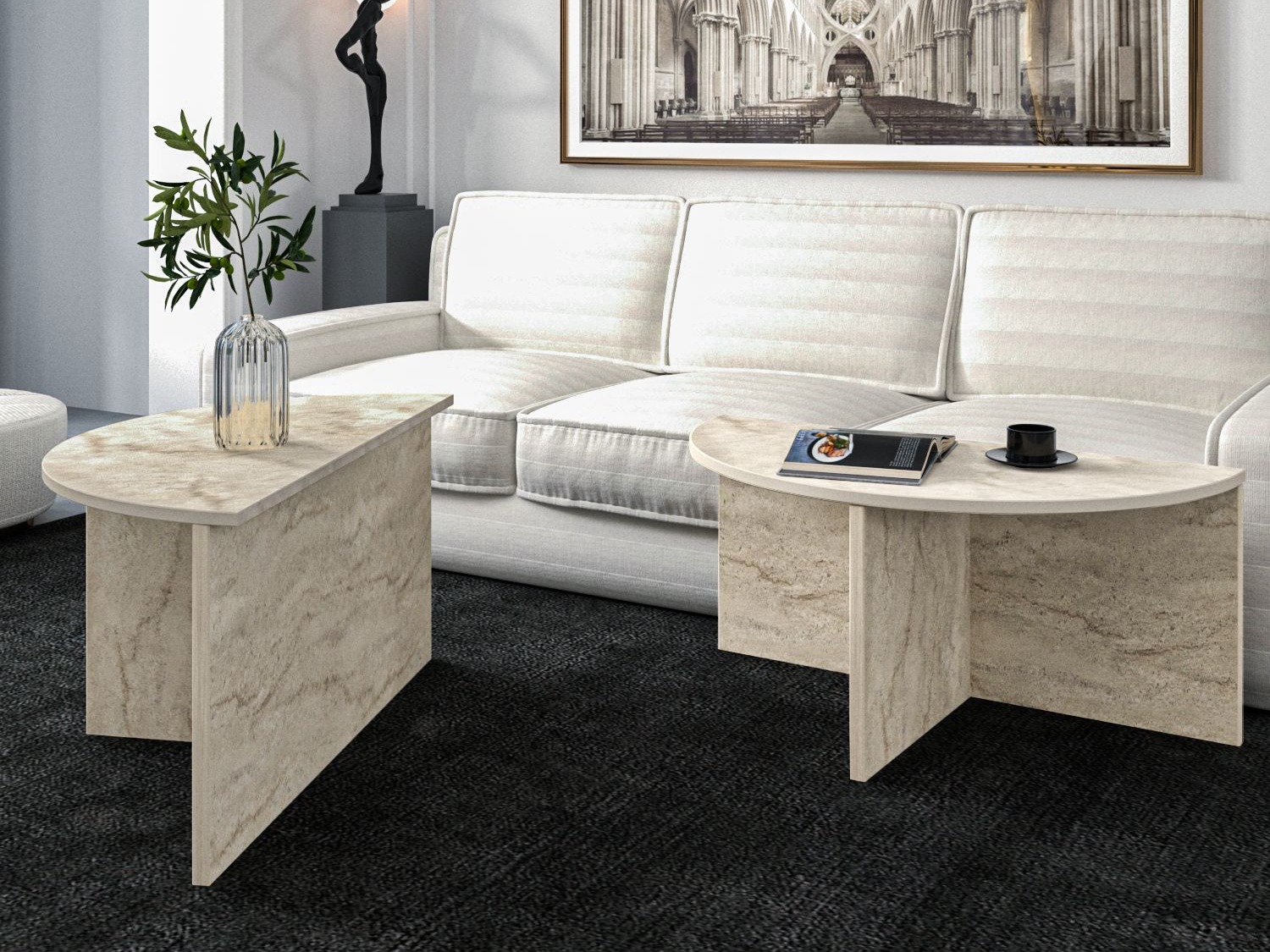 Set stočića za kafu Kailua 2581 (Svetlo Travertine)