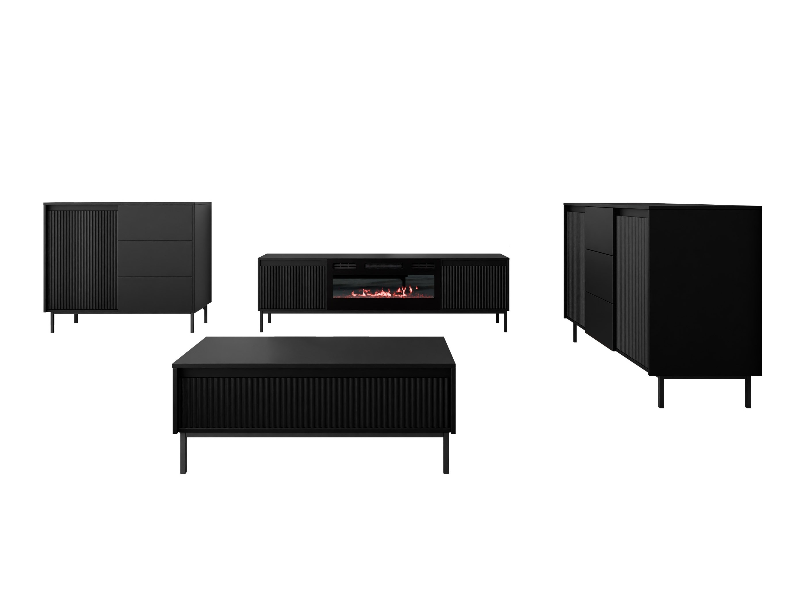 Set za dnevnu sobu Comfivo Delruva 109 (Crno)