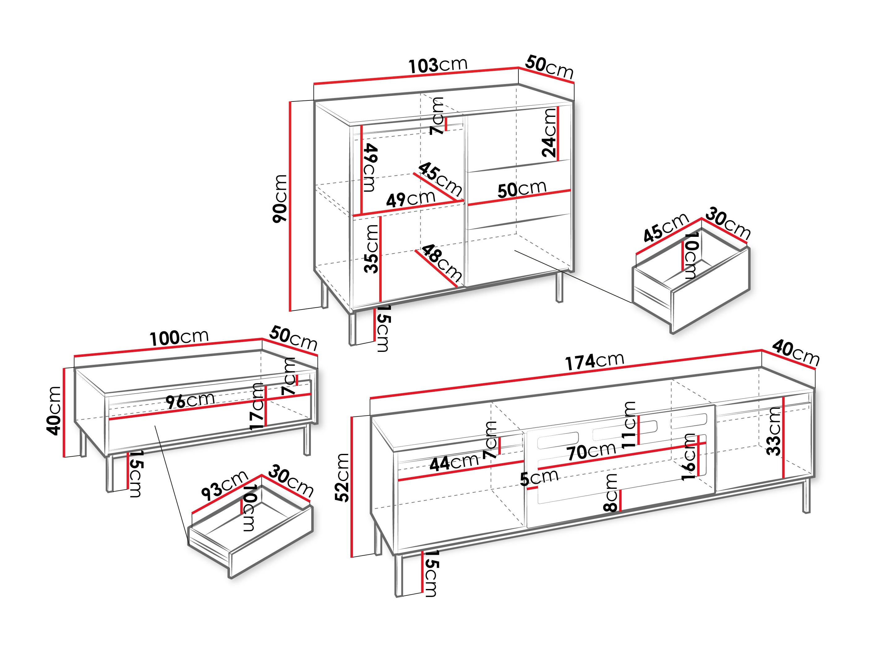 Set za dnevnu sobu Comfivo Delruva 110 (Crno)