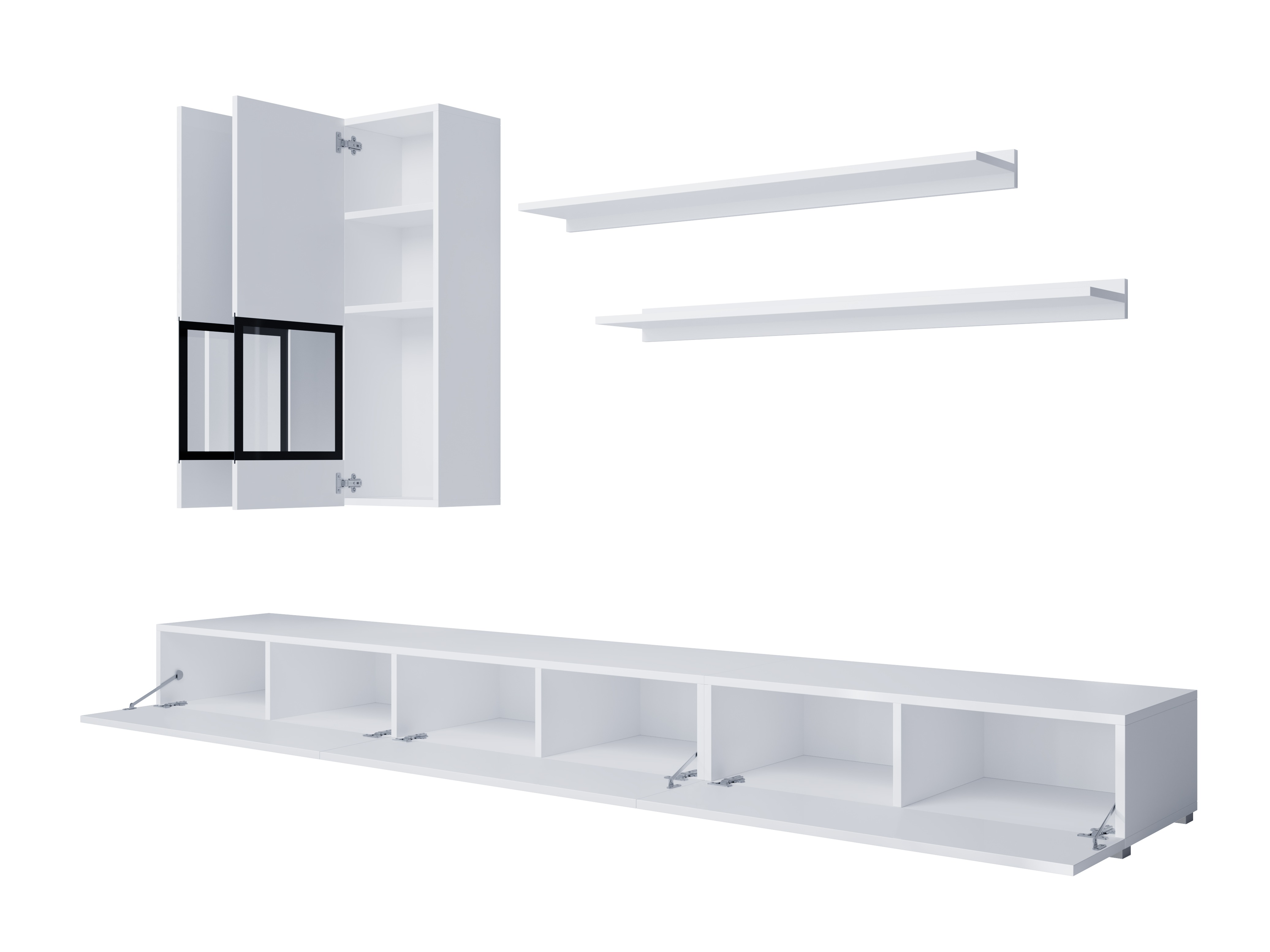 Set za dnevnu sobu Serodeu 100 (Belo + Sjajno belo)