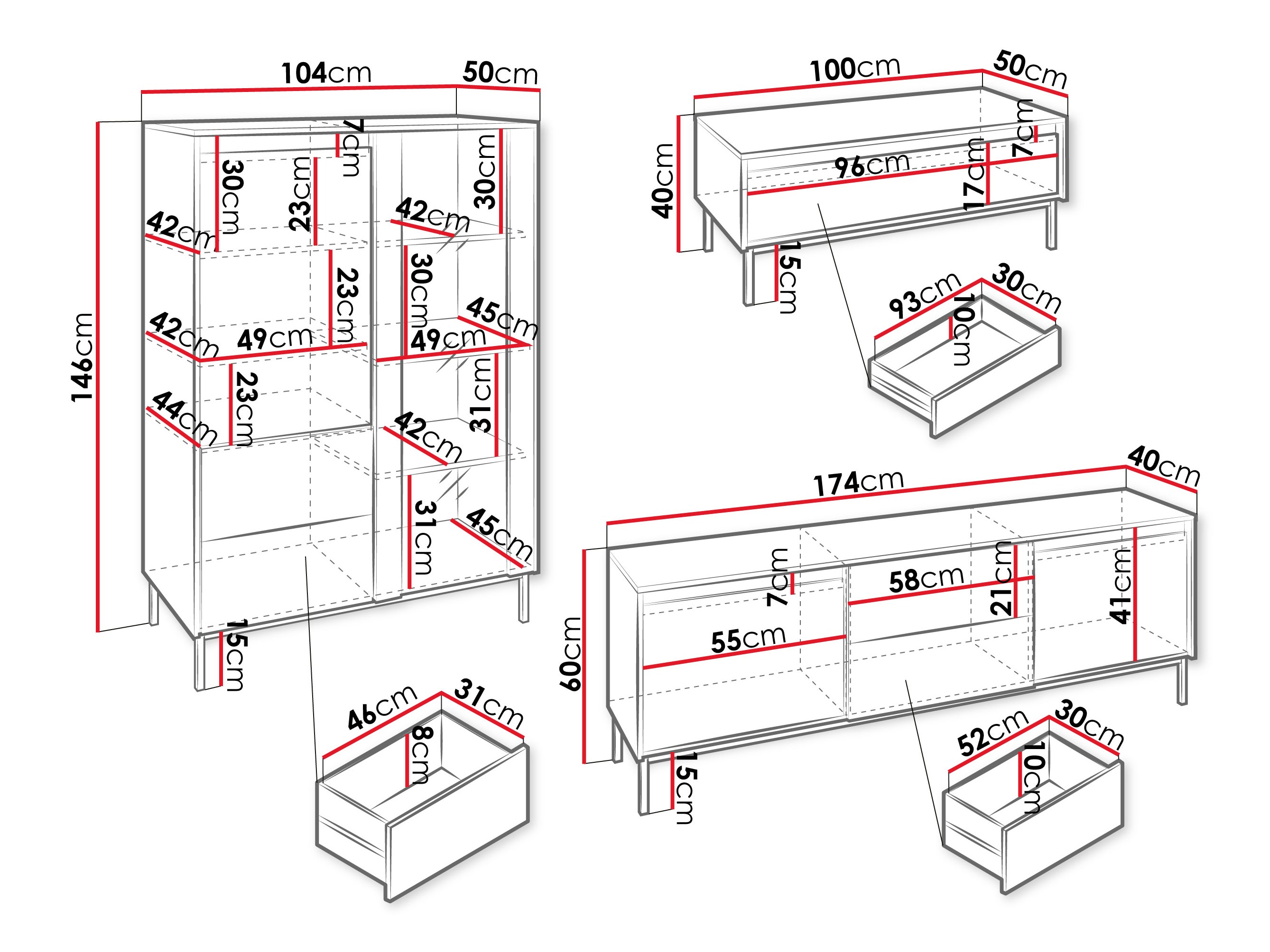 Set za dnevnu sobu Comfivo Delruva 111 (Belo)