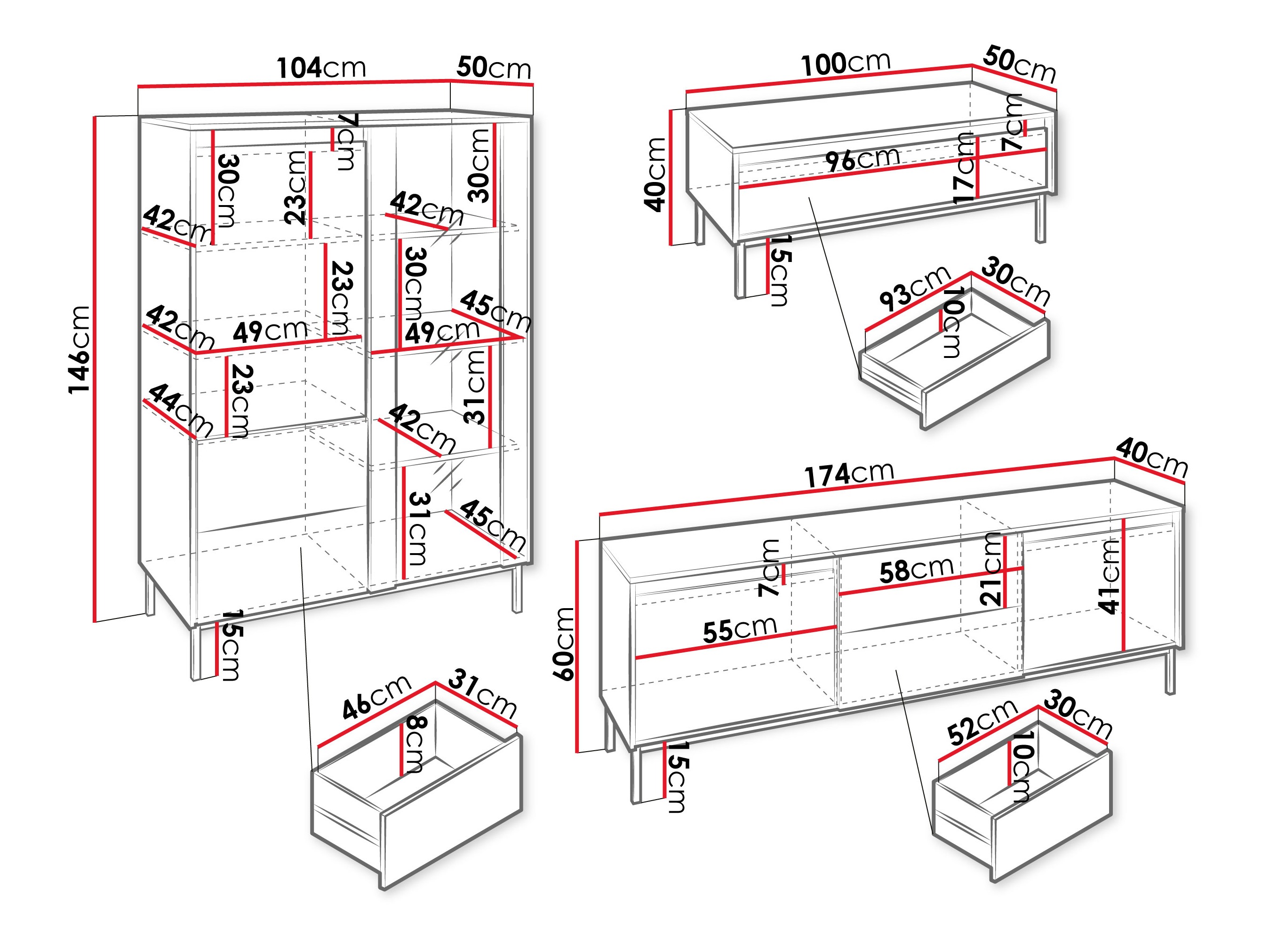 Set za dnevnu sobu Comfivo Delruva 111 (Crno)