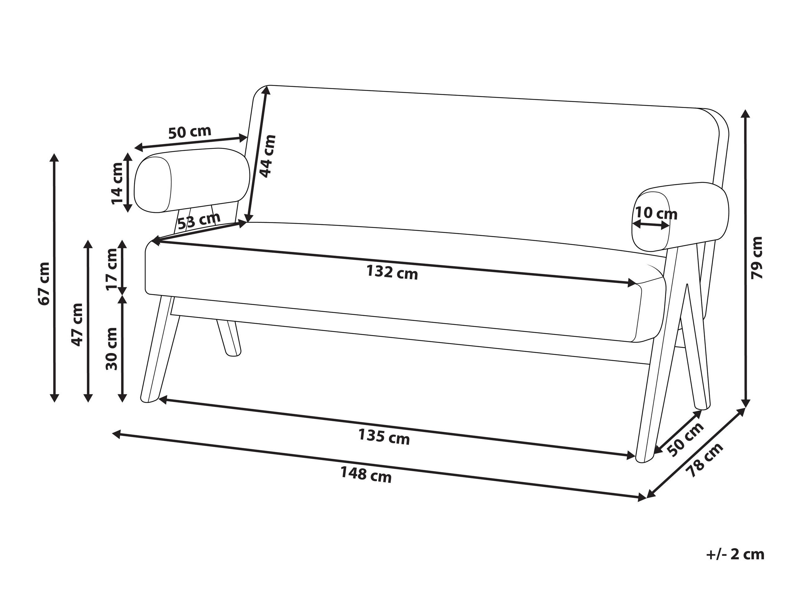 Sofa Berwyn 2713 (Belo + Tamno drvo)