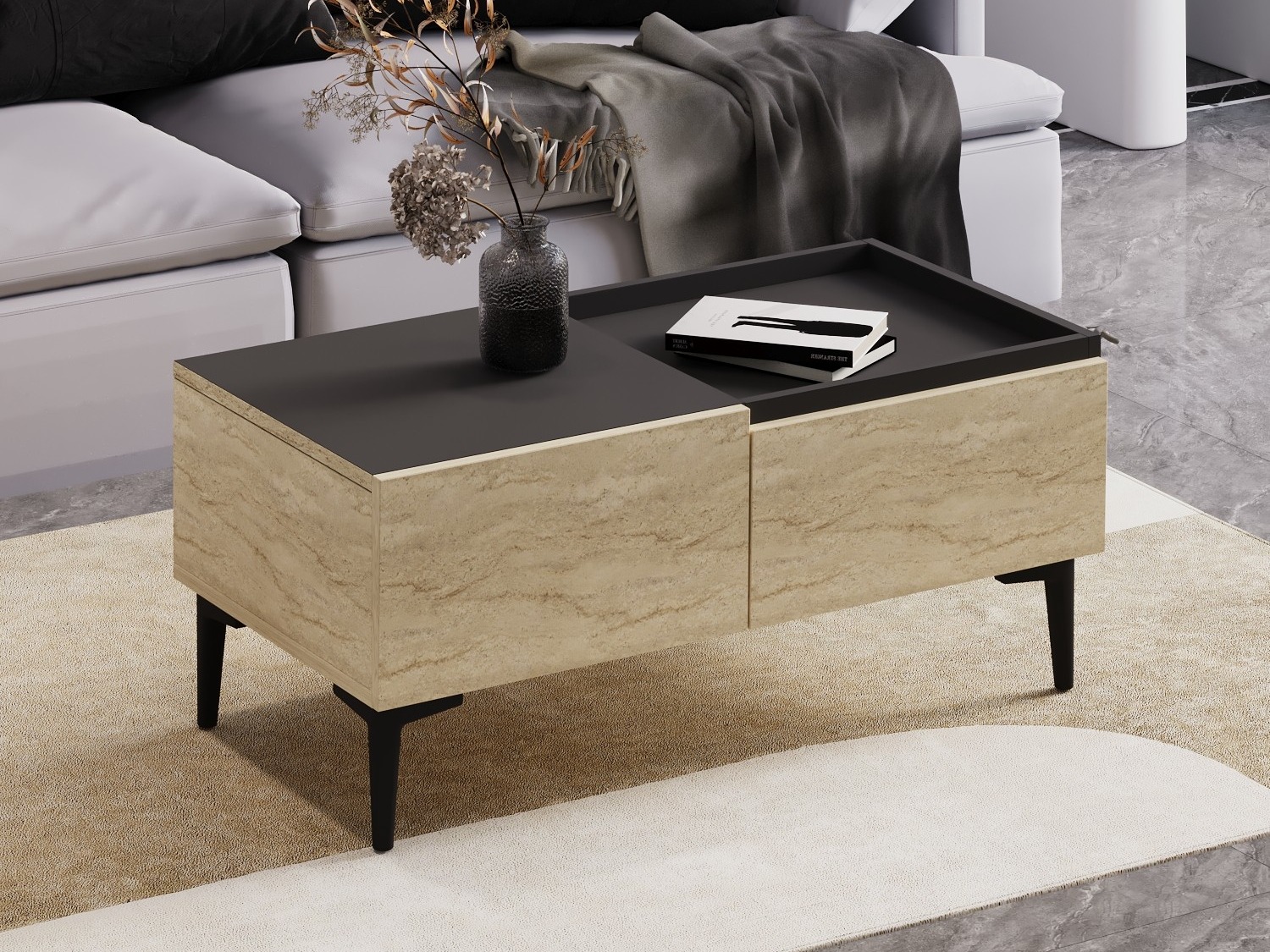 Stočić za kafu Kailua 2586 (Svetlo Travertine + Antracit)