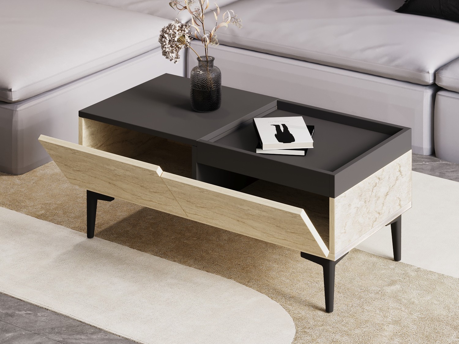 Stočić za kafu Kailua 2586 (Svetlo Travertine + Antracit)