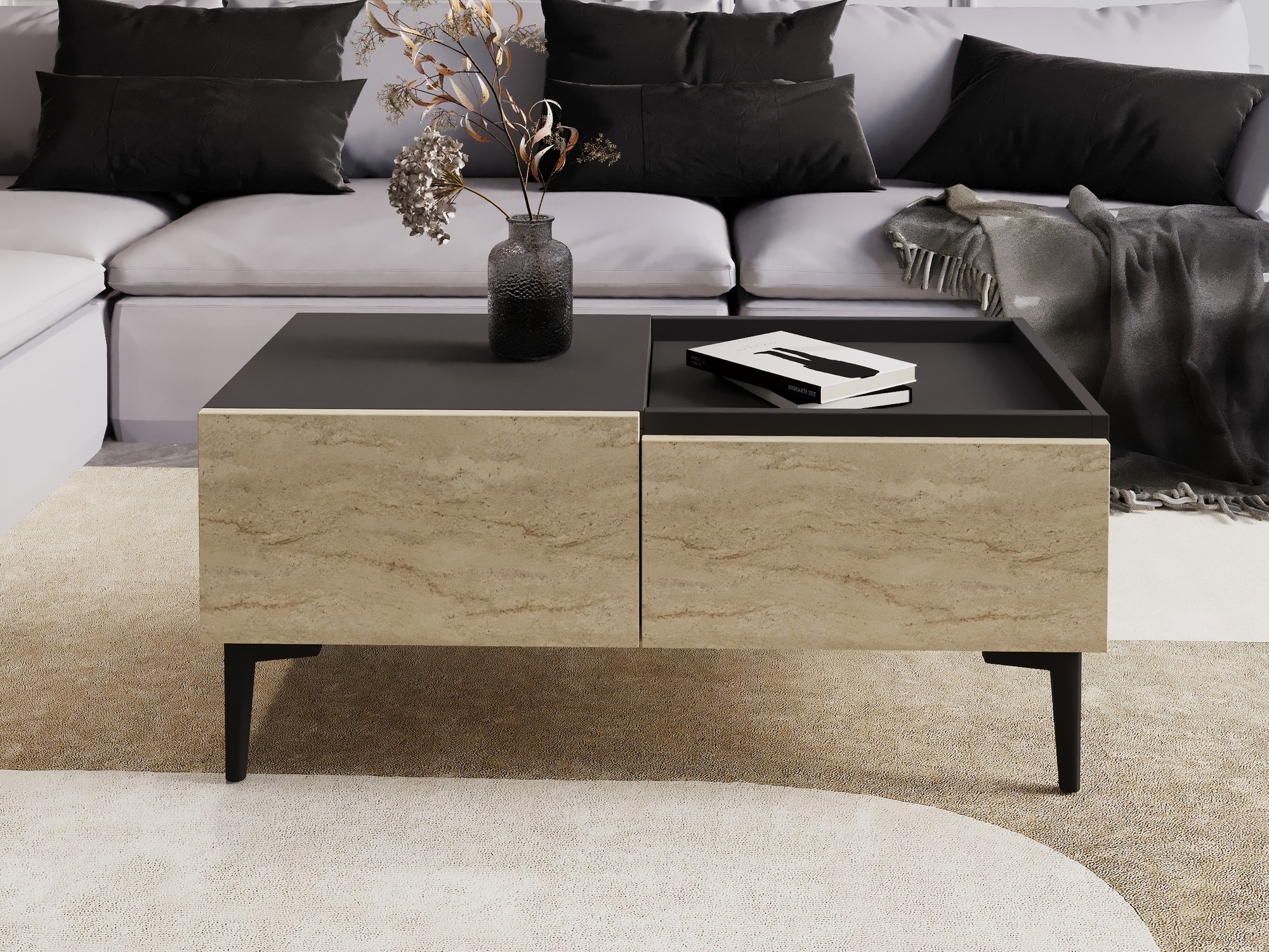 Stočić za kafu Kailua 2586 (Svetlo Travertine + Antracit)