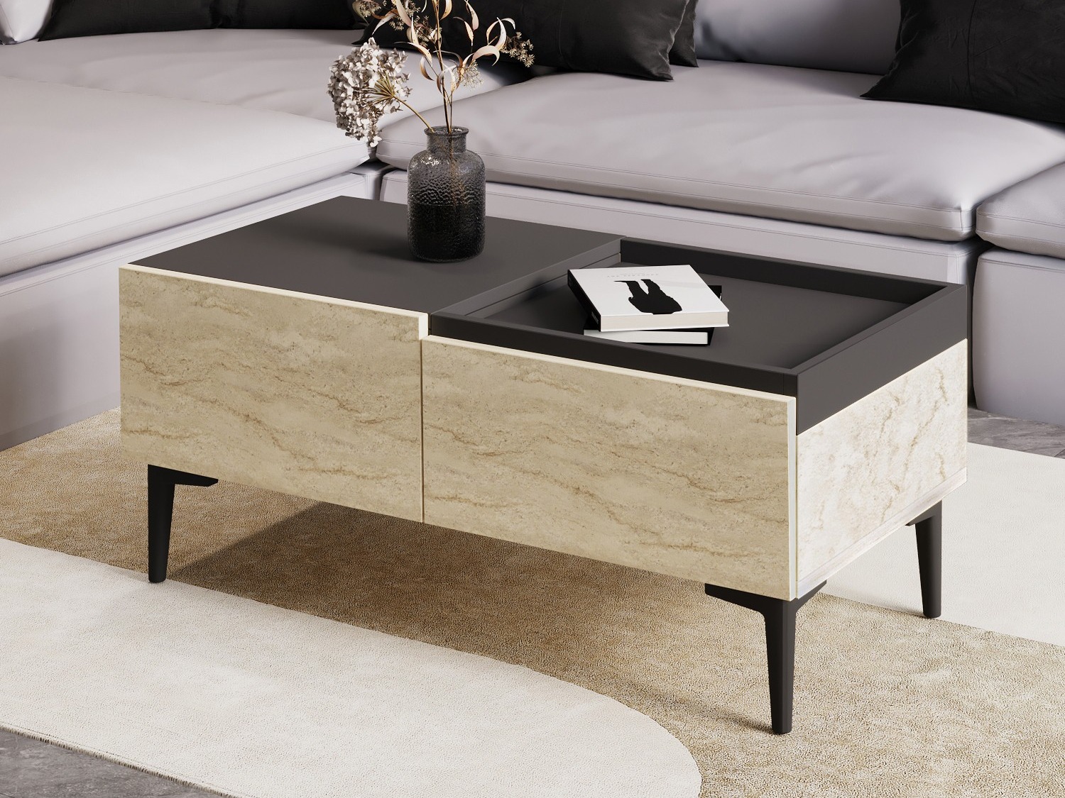 Stočić za kafu Kailua 2586 (Svetlo Travertine + Antracit)