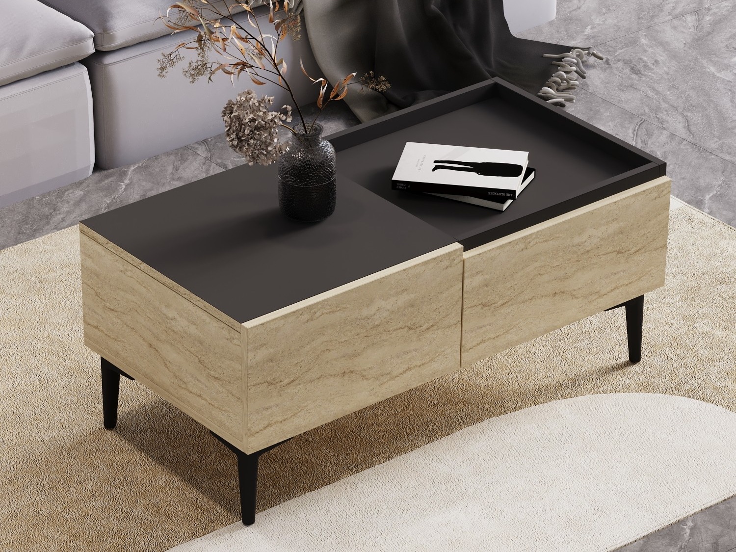 Stočić za kafu Kailua 2586 (Svetlo Travertine + Antracit)