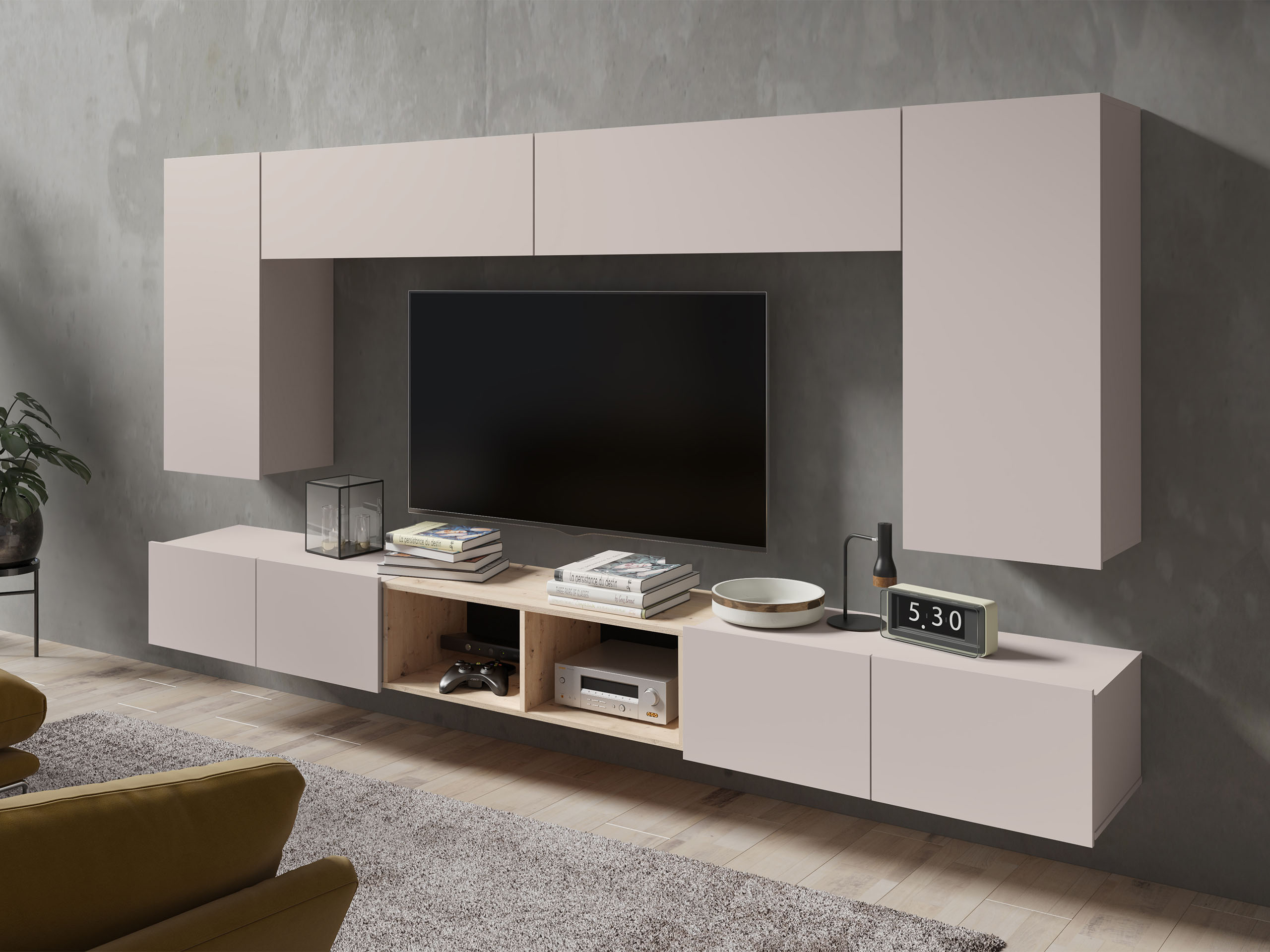 Set za dnevnu sobu Remus XXIII (Kašmir + Artisan hrast)