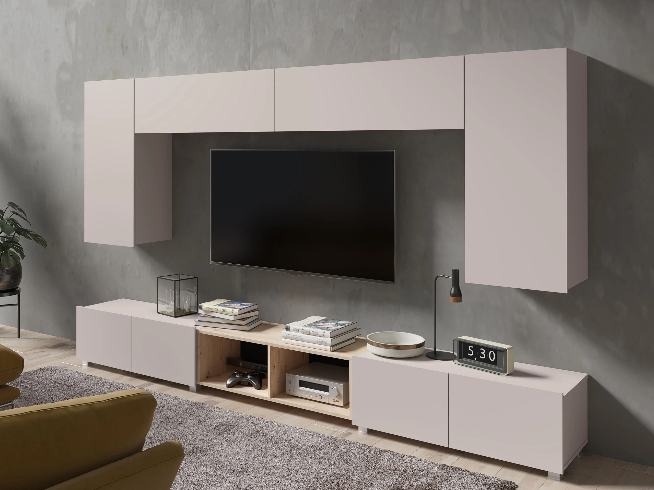 Set za dnevnu sobu Remus XXIII (Kašmir + Artisan hrast)