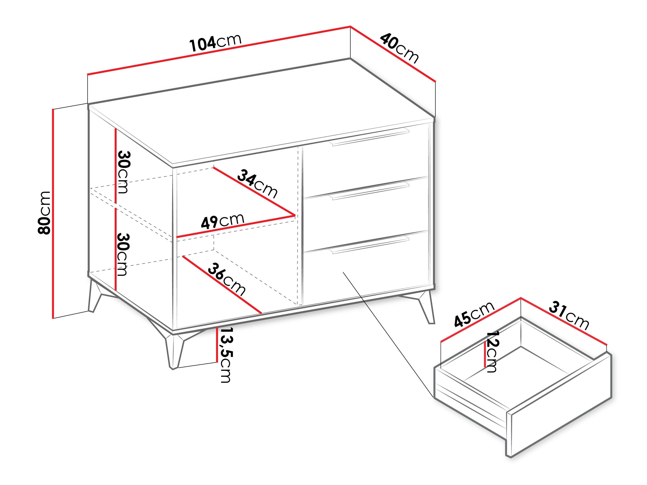 Komoda Comfivo Camlue 112