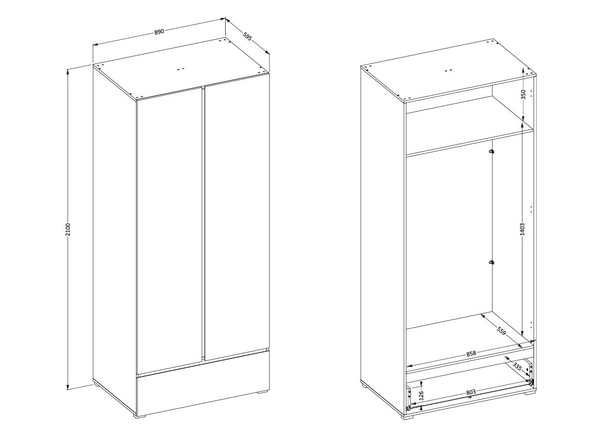 Ormar Alfere 118 (Вотан храст)
