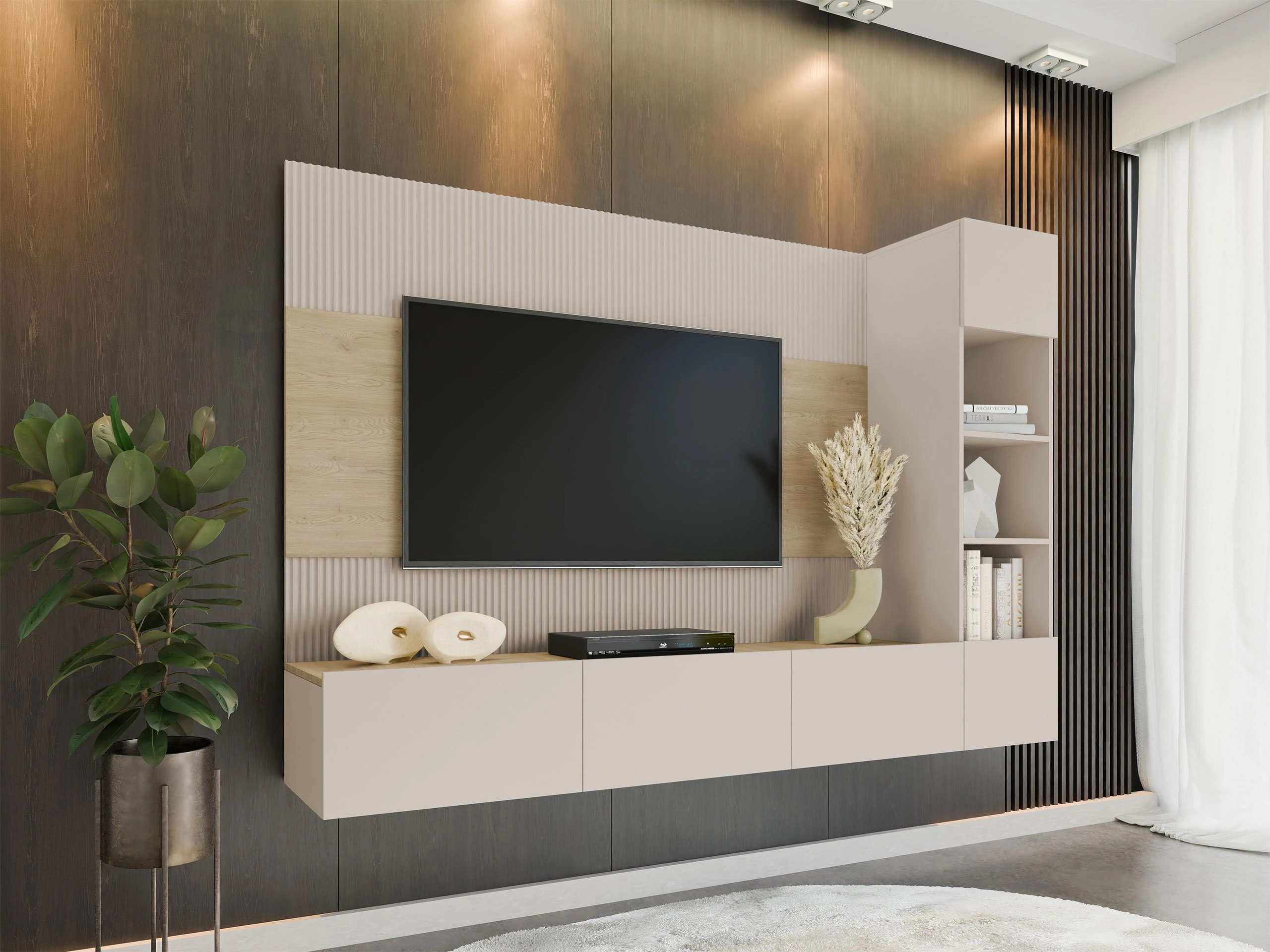 Set za dnevnu sobu Comfivo 369 (Bež + Hrast)