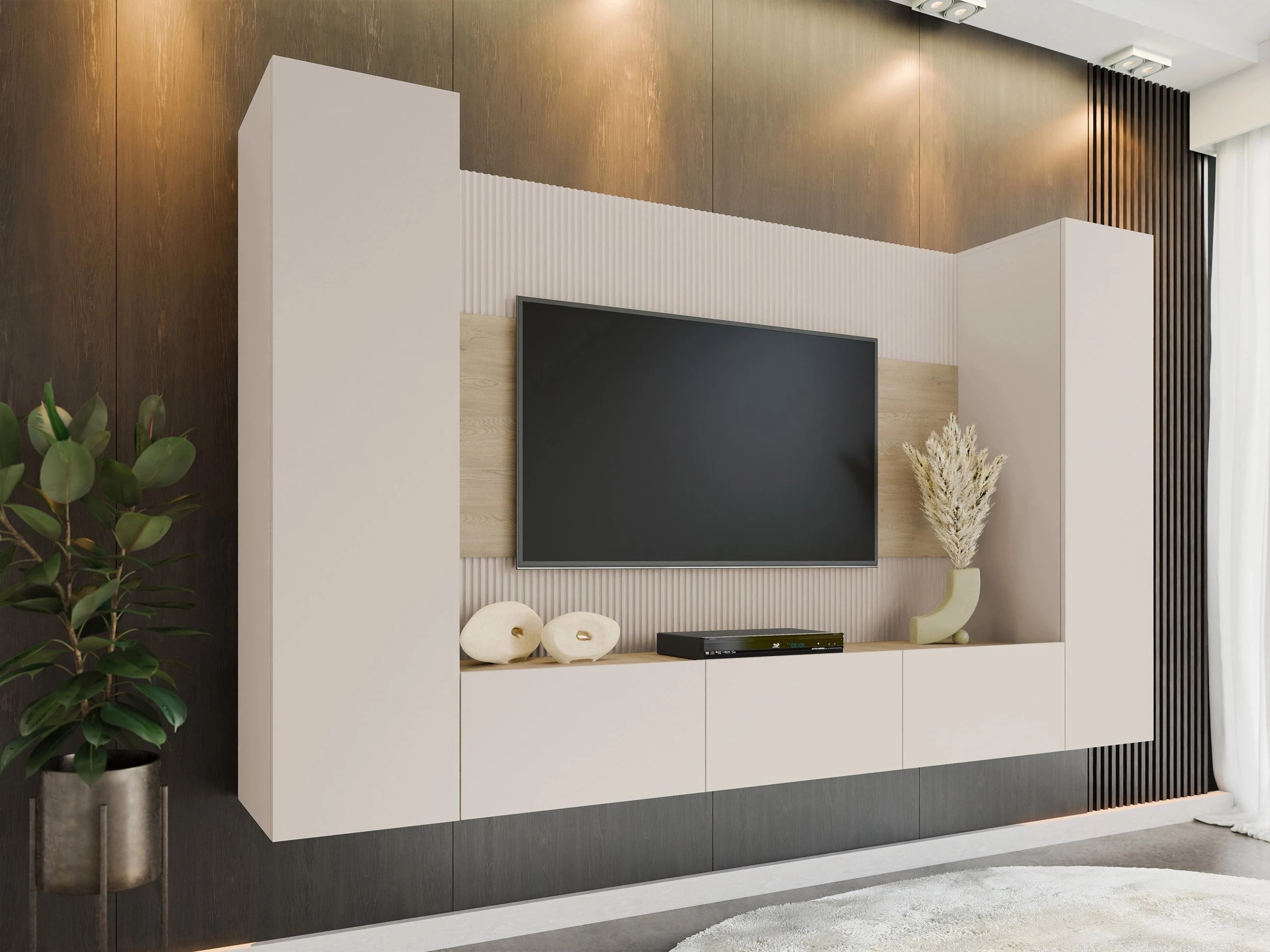 Set za dnevnu sobu Comfivo 451 (Bež + Hrast)