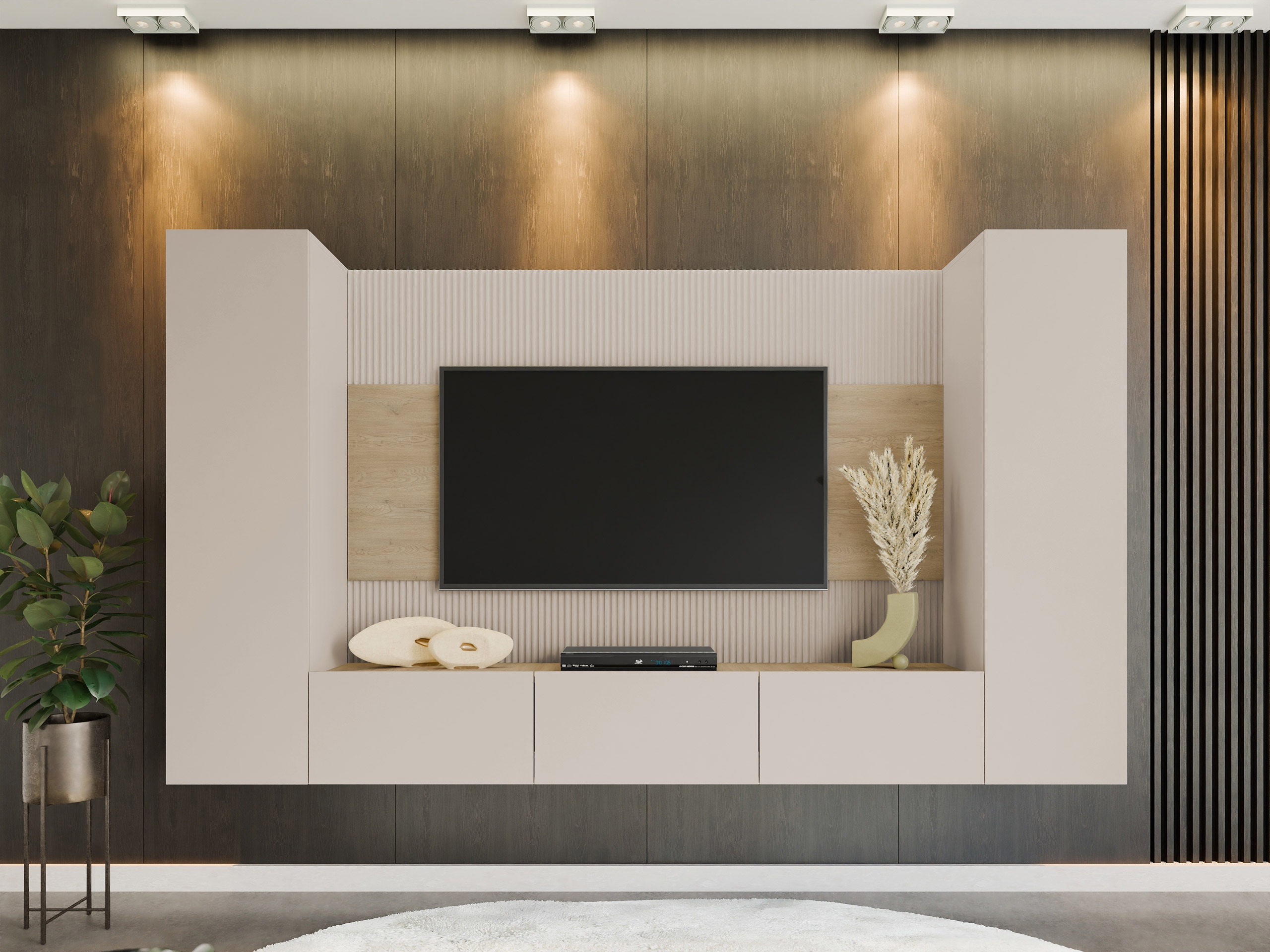 Set za dnevnu sobu Comfivo 451 (Bež + Hrast)