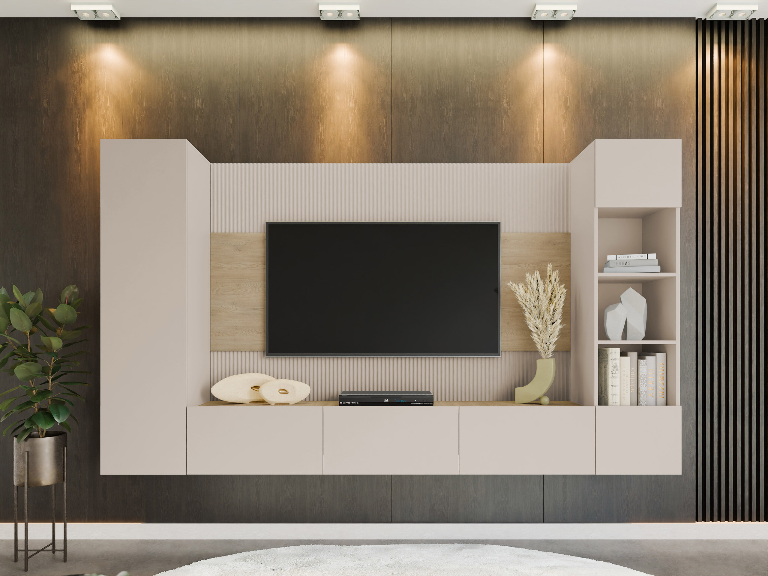 Set za dnevnu sobu Comfivo Salix IV (Bež + Cremona hrast)