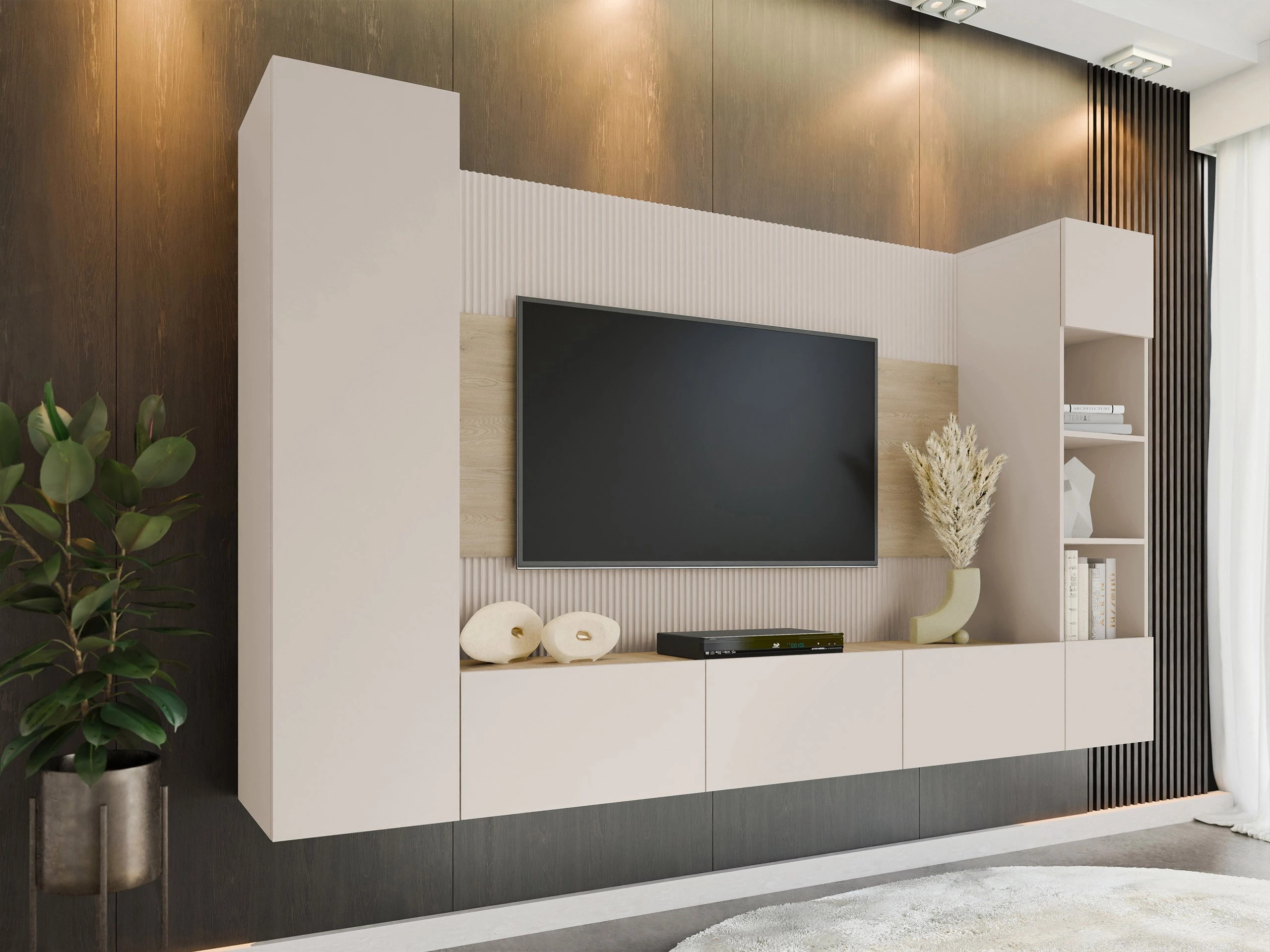 Set za dnevnu sobu Comfivo Salix IV (Bež + Hrast)