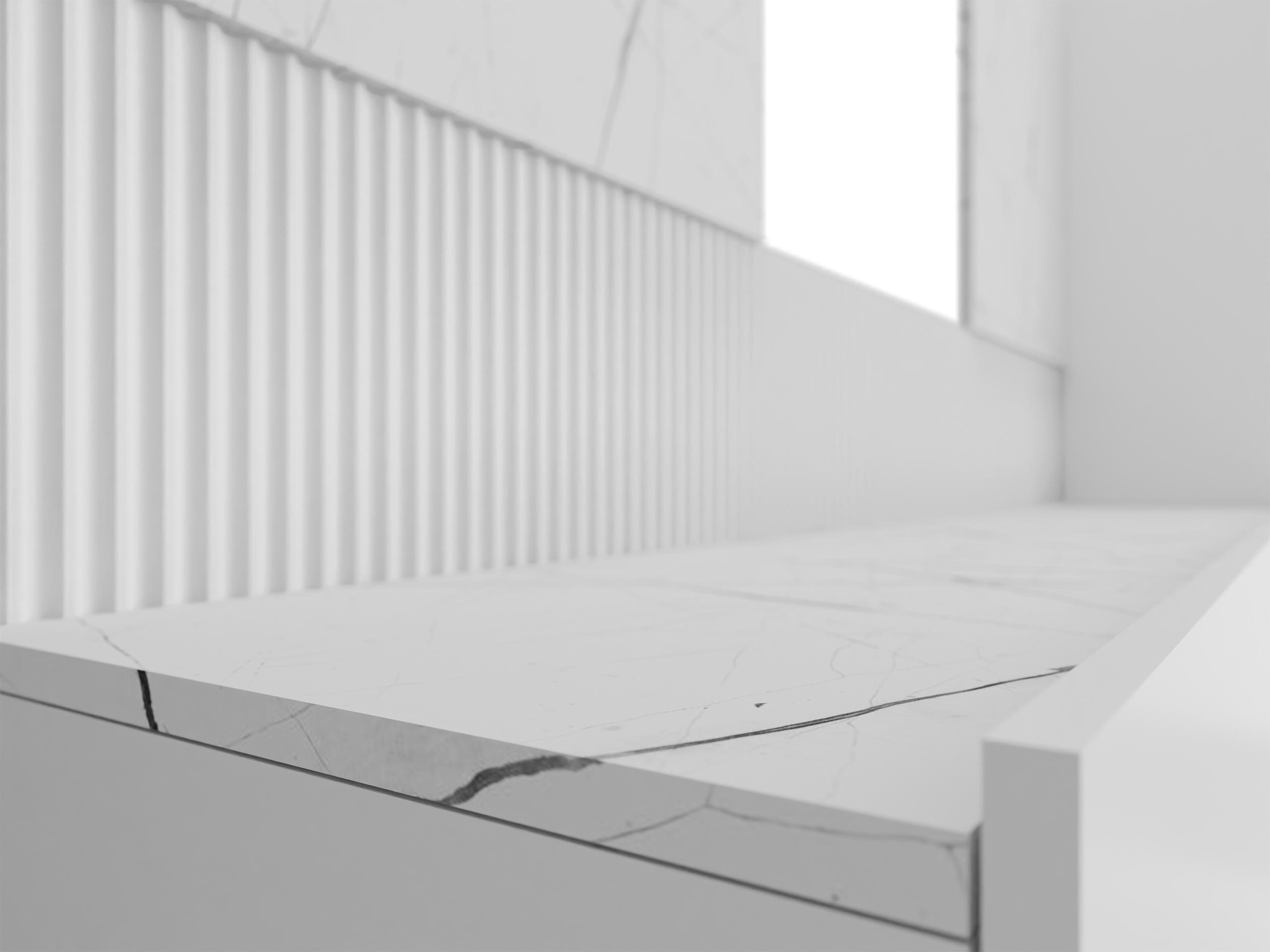 Set za dnevnu sobu Comfivo Salix VI (Belo + Beli mermer)