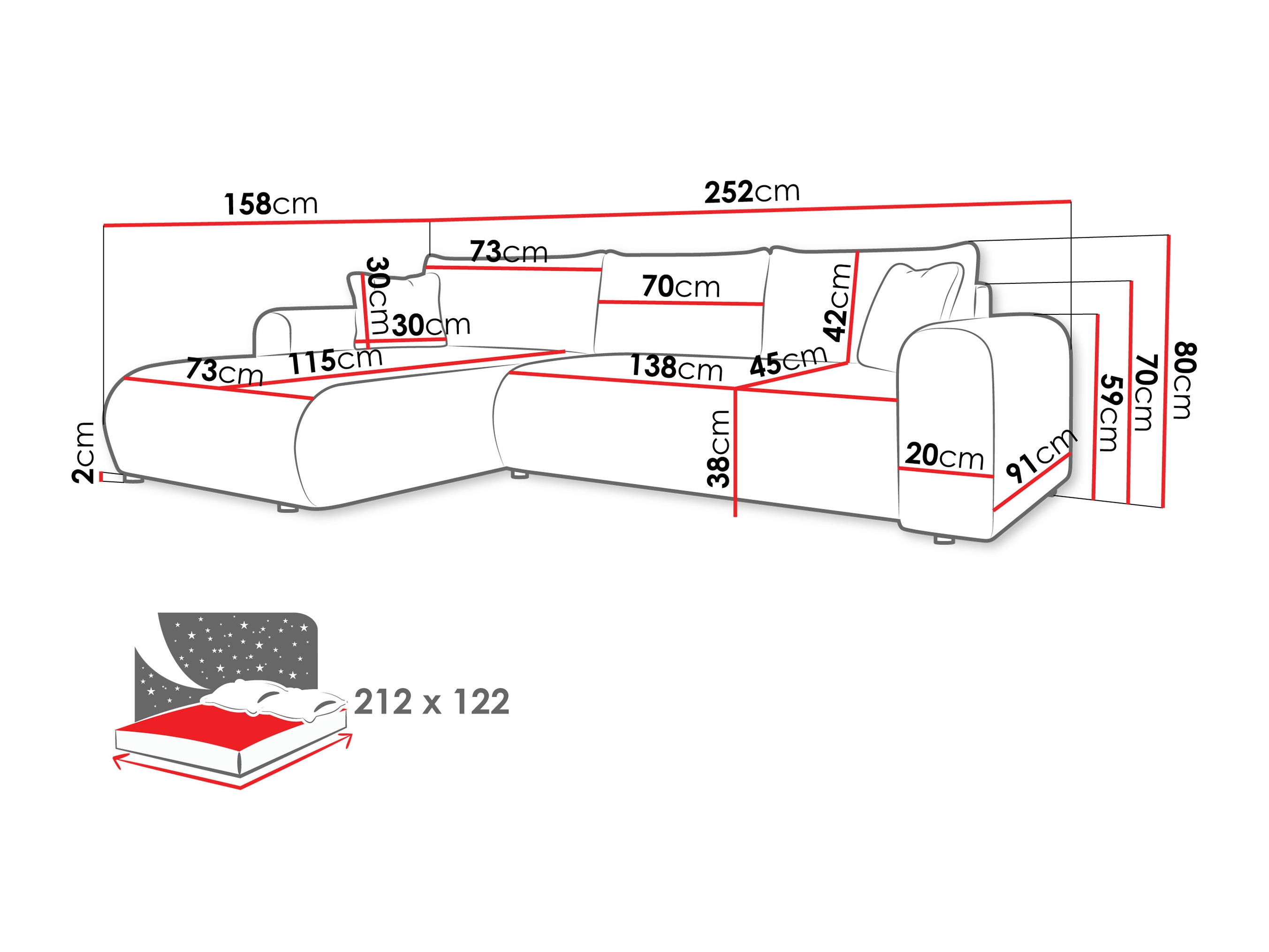 Ugaona sofa Comfivo 449 (Lambi 07)