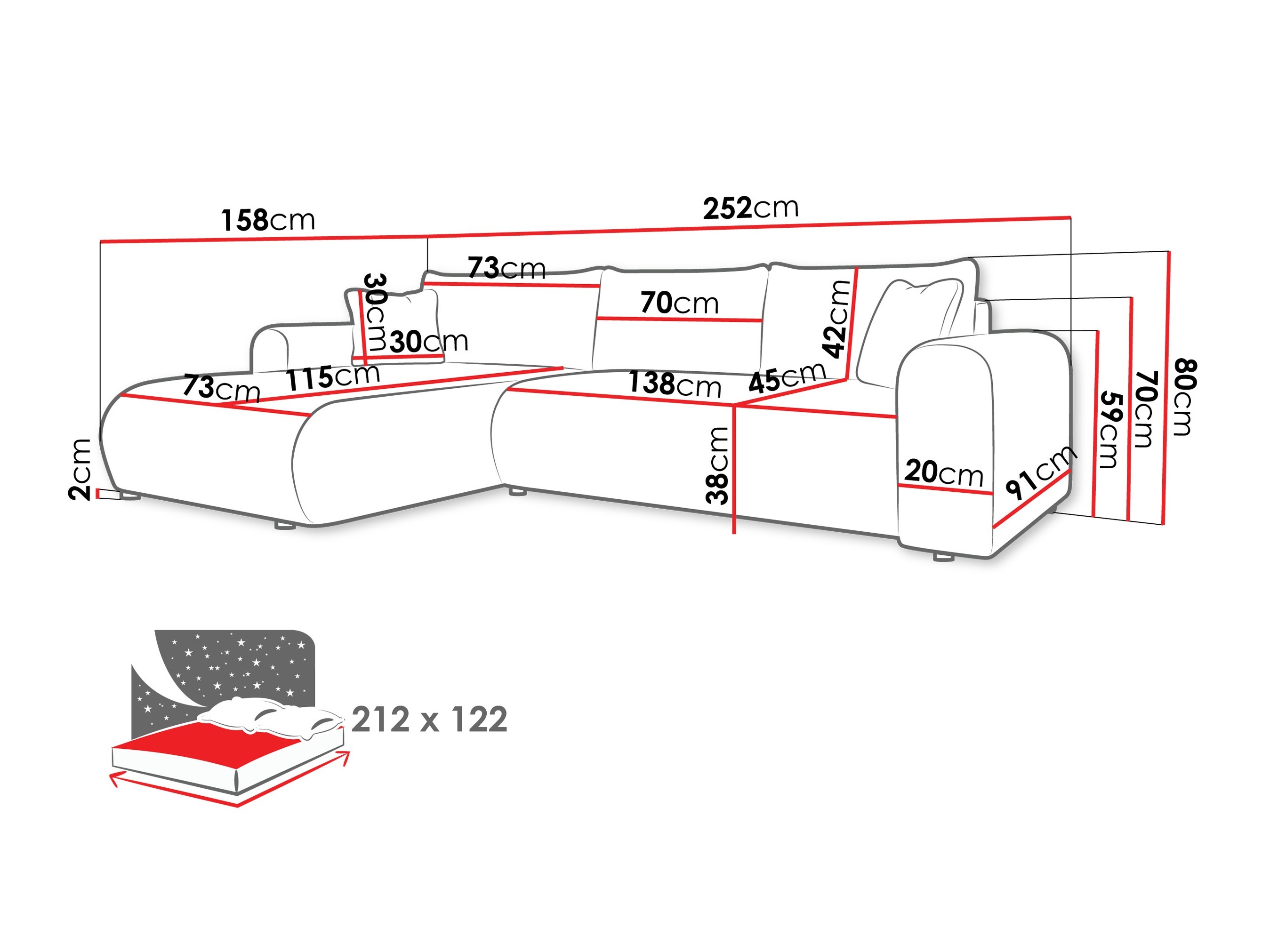 Ugaona sofa Comfivo 449 (Lambi 08)