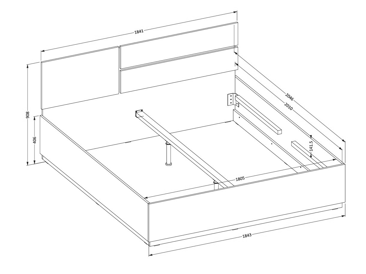 Krevet Alfere 123 (Вотан храст)