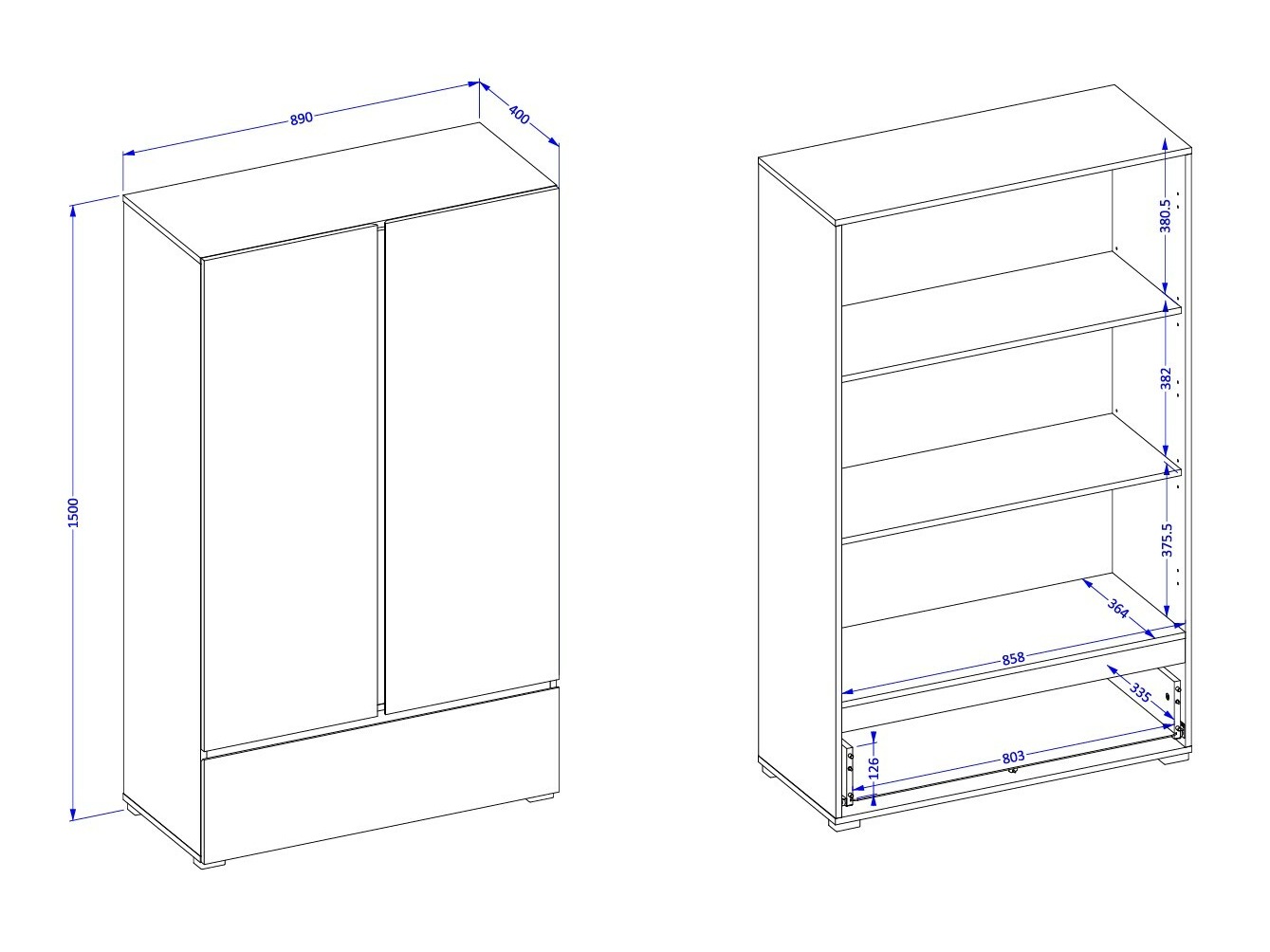 Polica Alfere 122 (Belo)