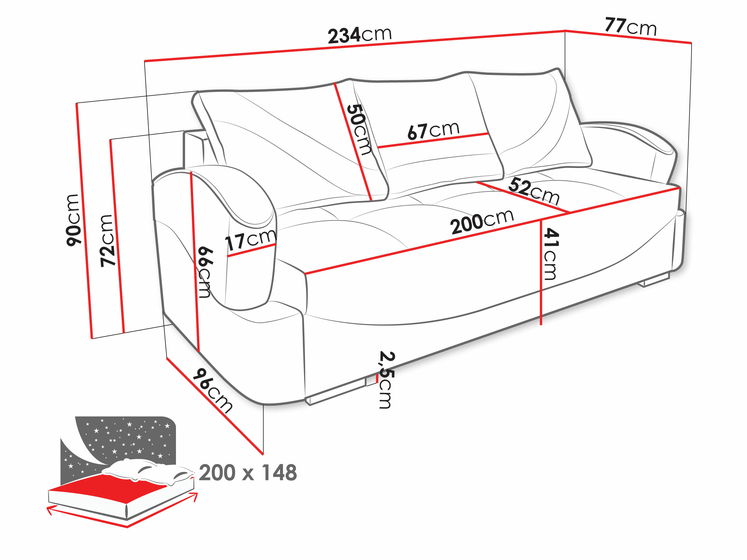 Sofa na razvlačenje Decatur 103
