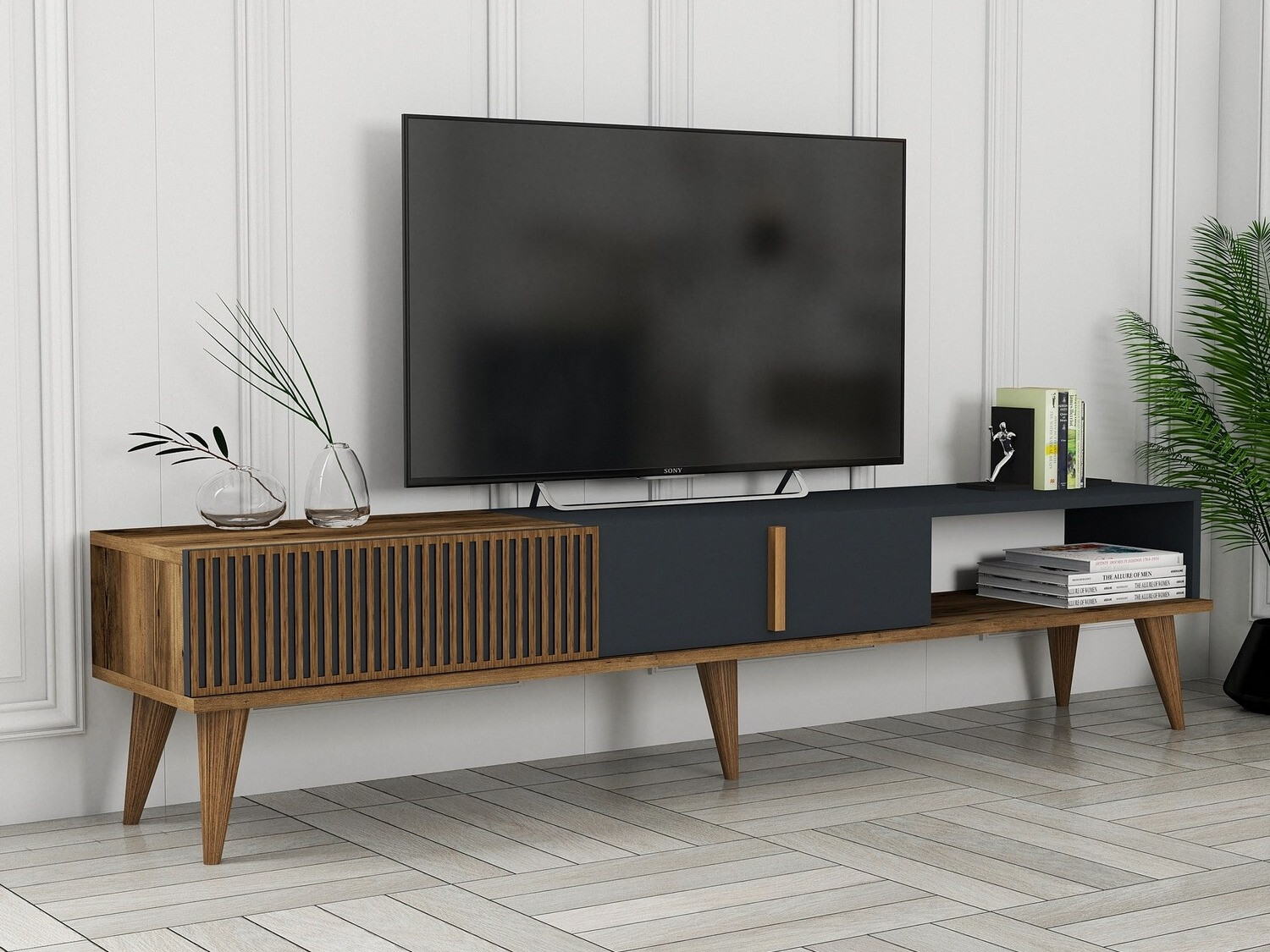 TV komoda Mavbene 102 (Orah + Antracit)