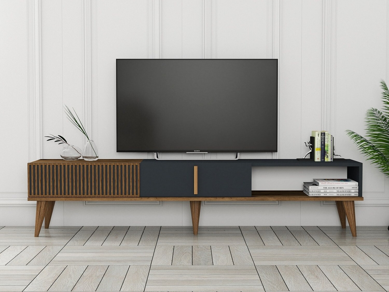 TV komoda Mavbene 102 (Orah + Antracit)