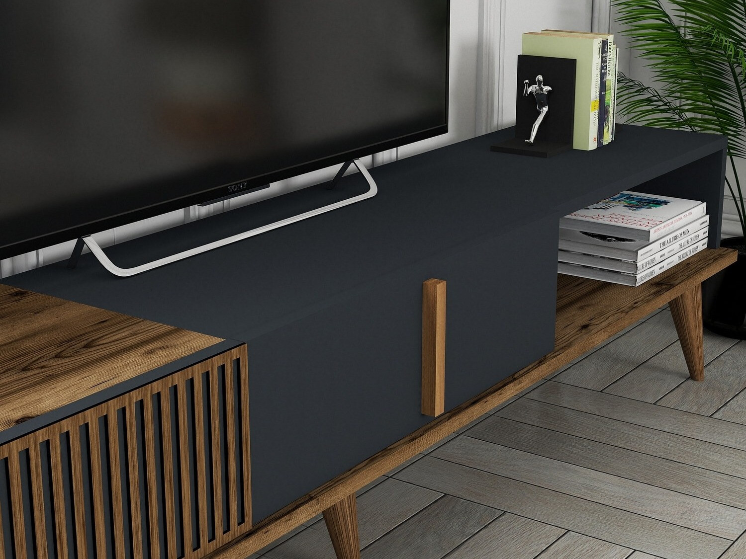 TV komoda Mavbene 102 (Orah + Antracit)