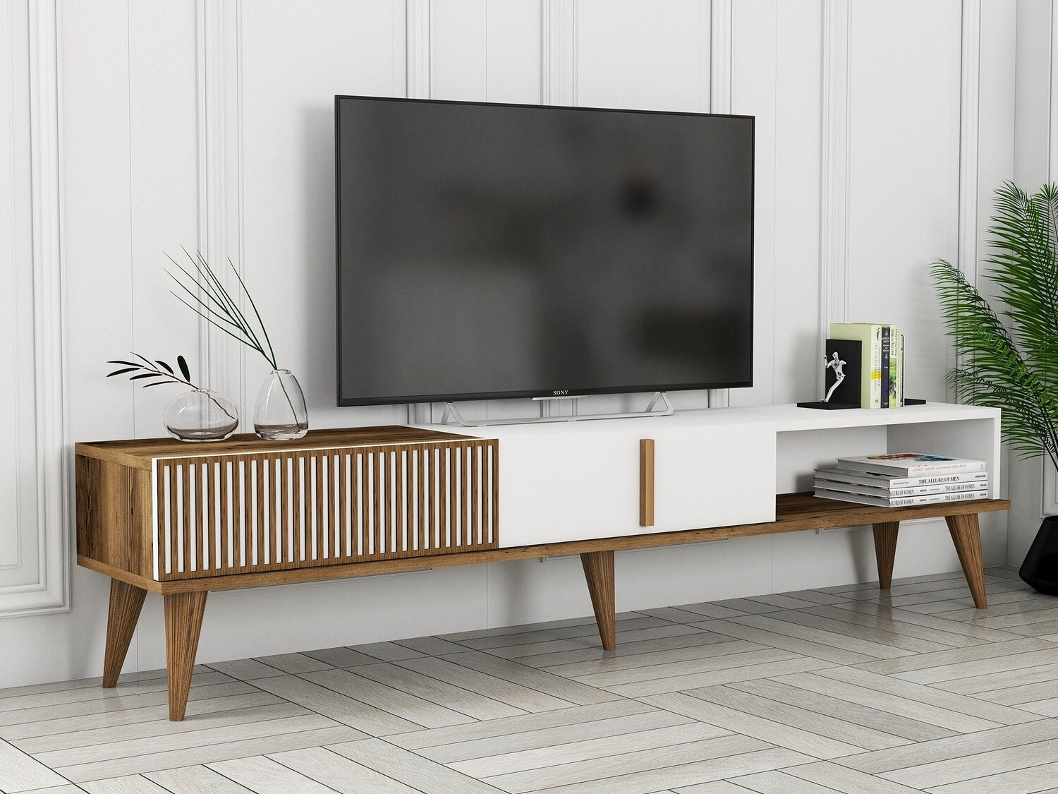 TV komoda Mavbene 102 (Orah + Belo)