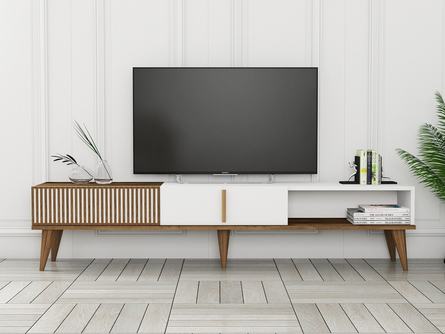 TV komoda Mavbene 102 (Orah + Belo)