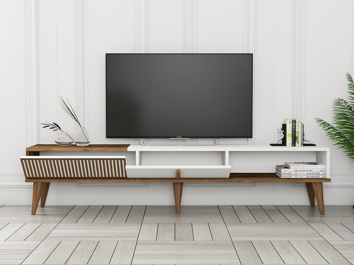 TV komoda Mavbene 102 (Orah + Belo)