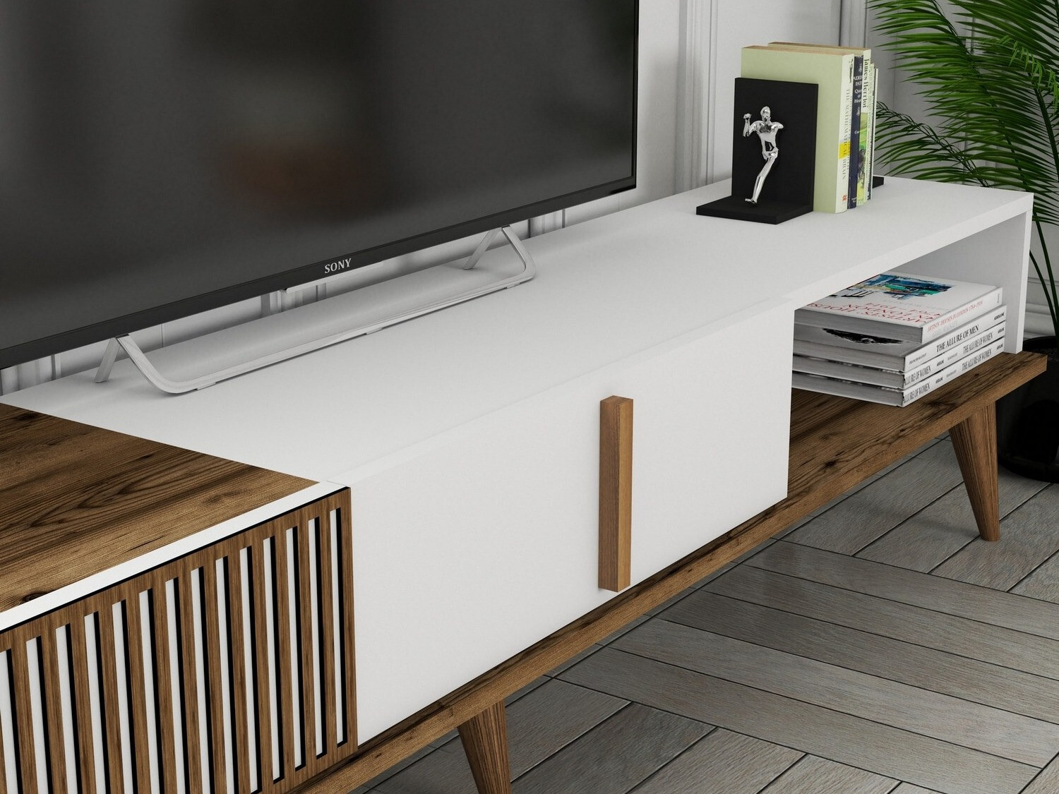 TV komoda Mavbene 102 (Orah + Belo)