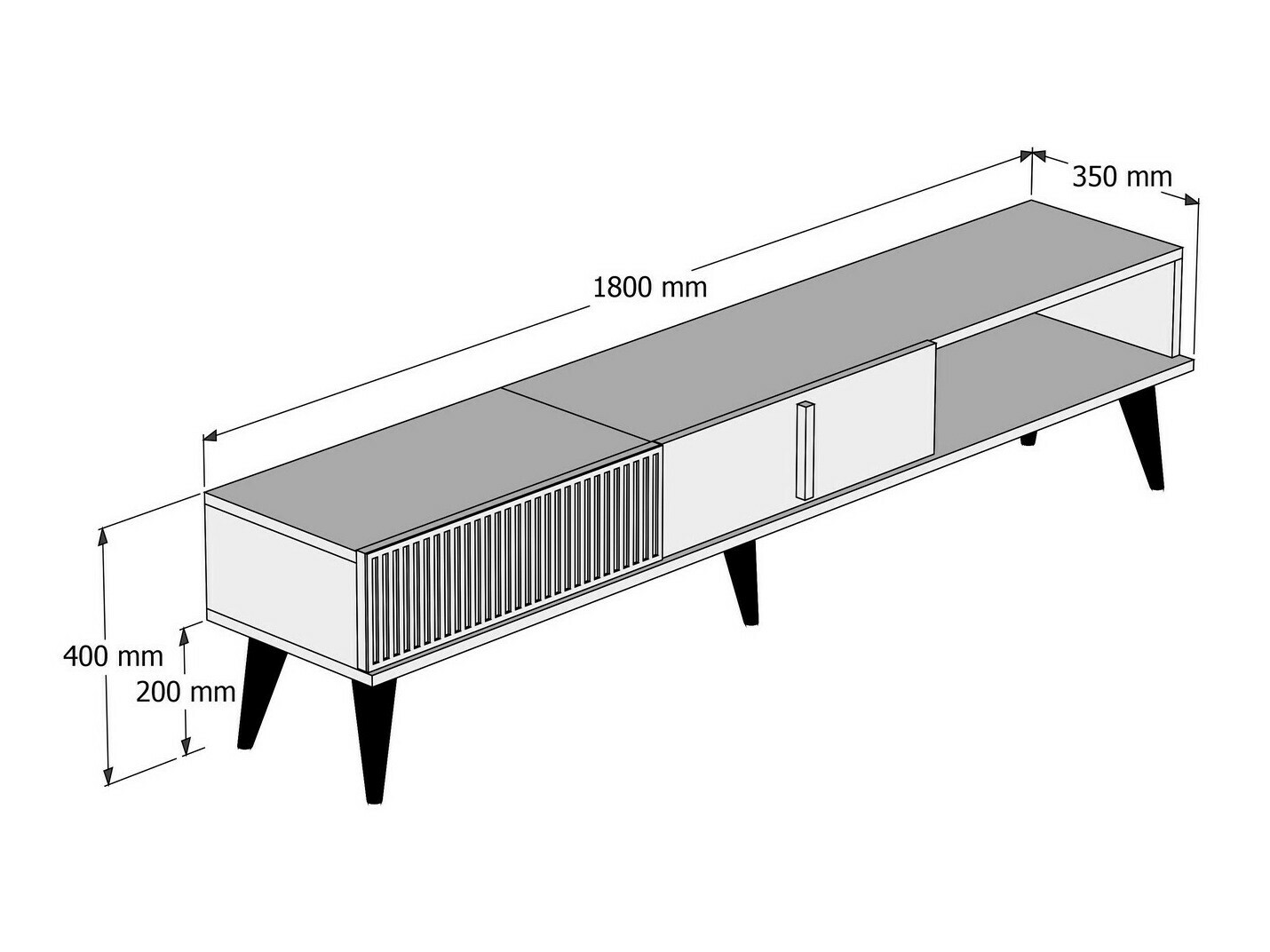 TV komoda Mavbene 102 (Orah + Krem)