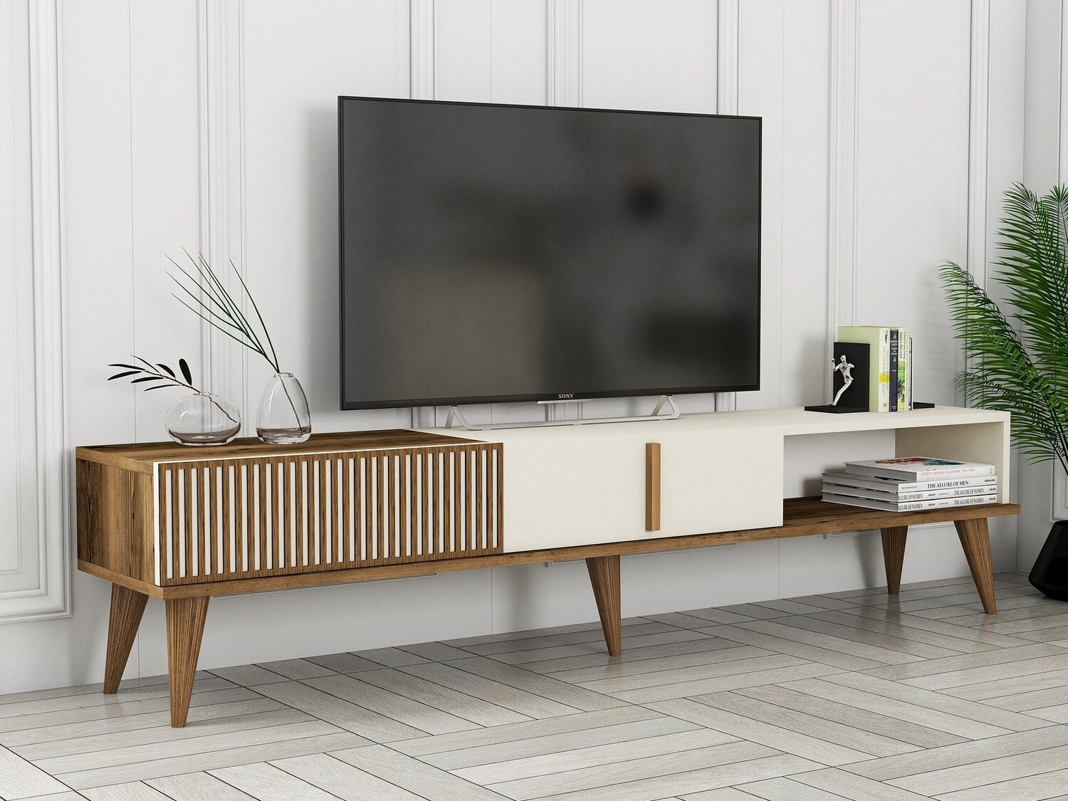 TV komoda Mavbene 102 (Orah + Krem)