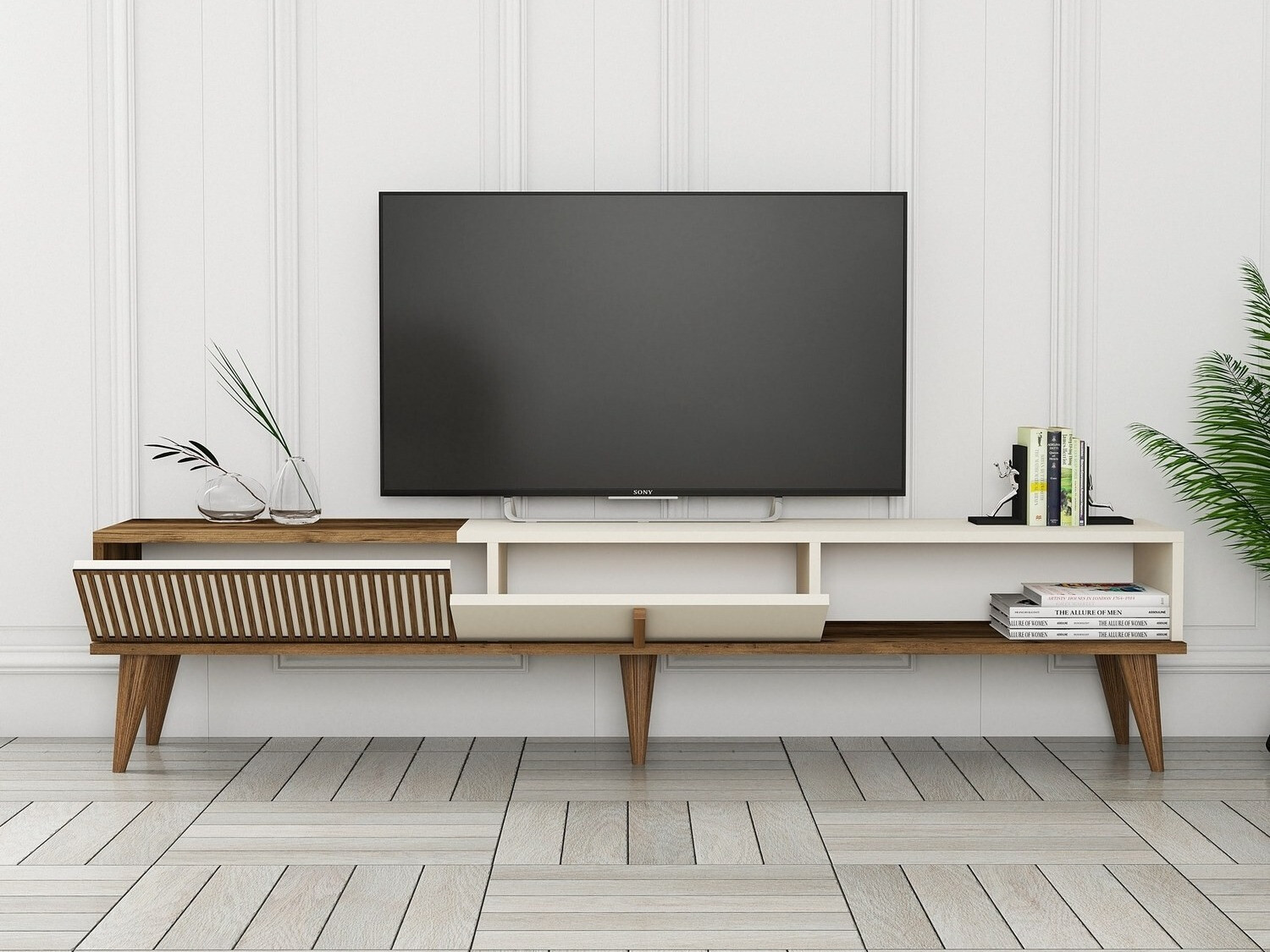 TV komoda Mavbene 102 (Orah + Krem)