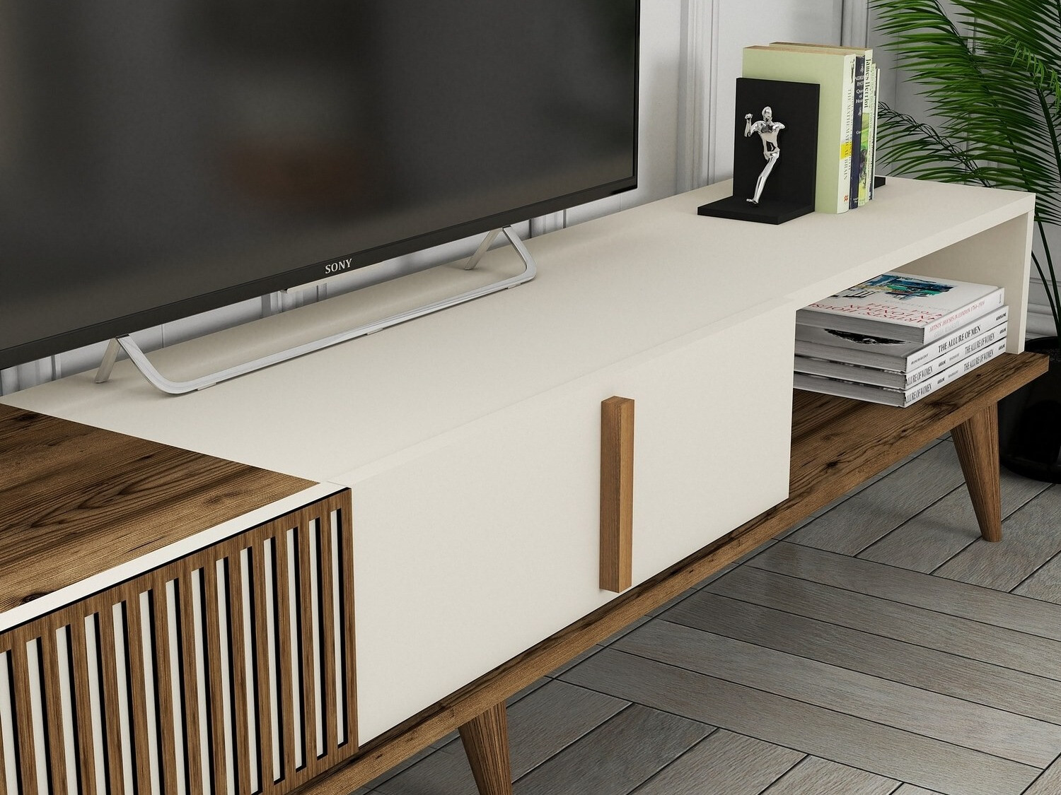 TV komoda Mavbene 102 (Orah + Krem)