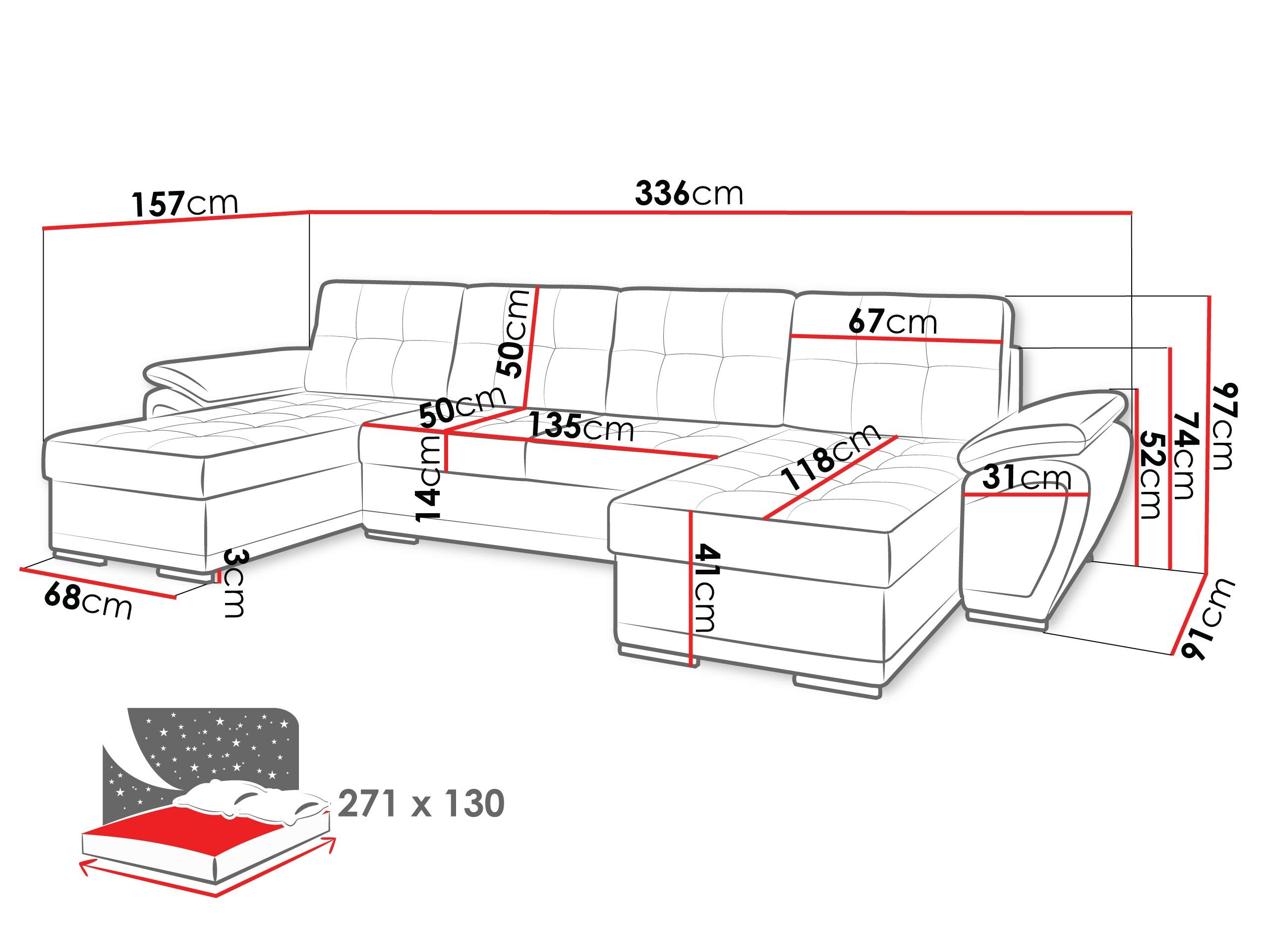 Ugaona sofa Arvada 115 (Rico 23 + Soft 11)