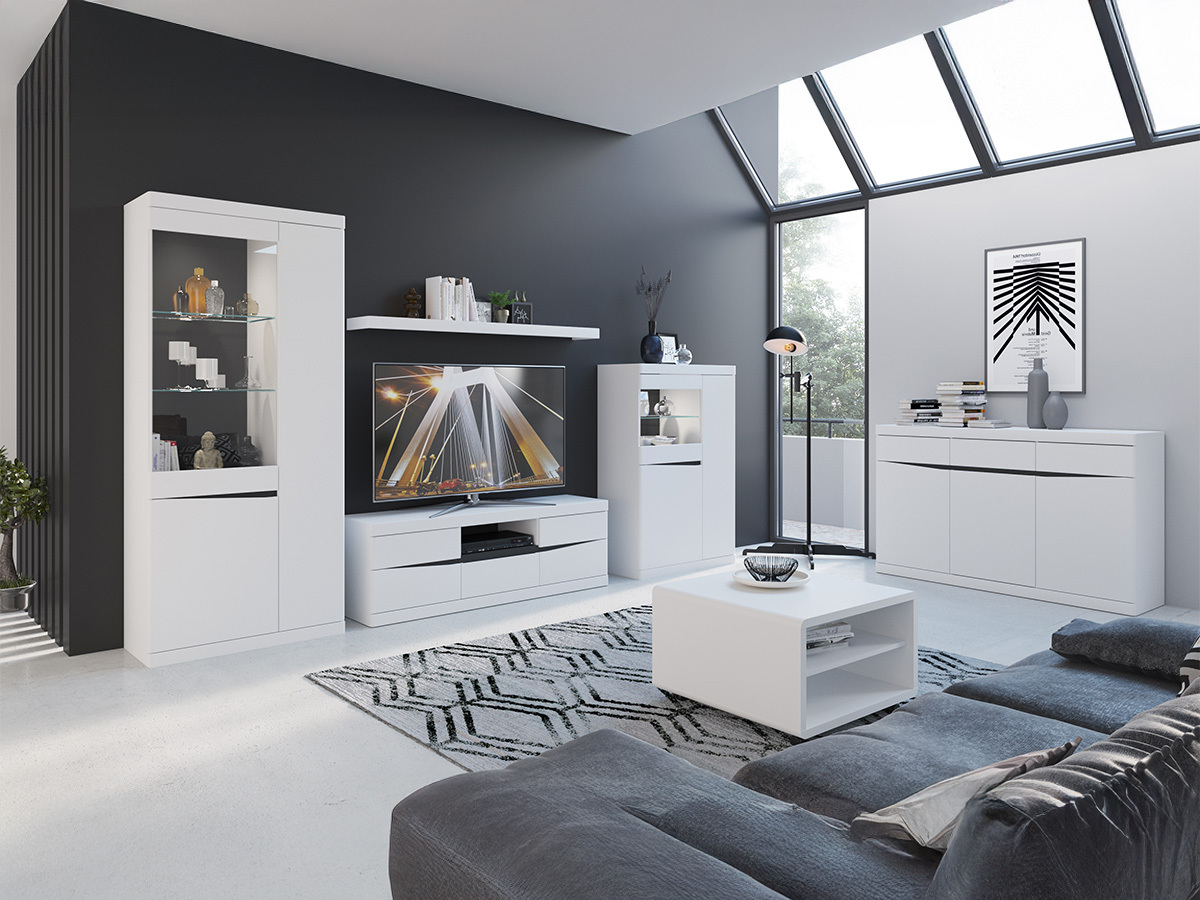 TV sto Venlori 122 (Belo + Graphite)