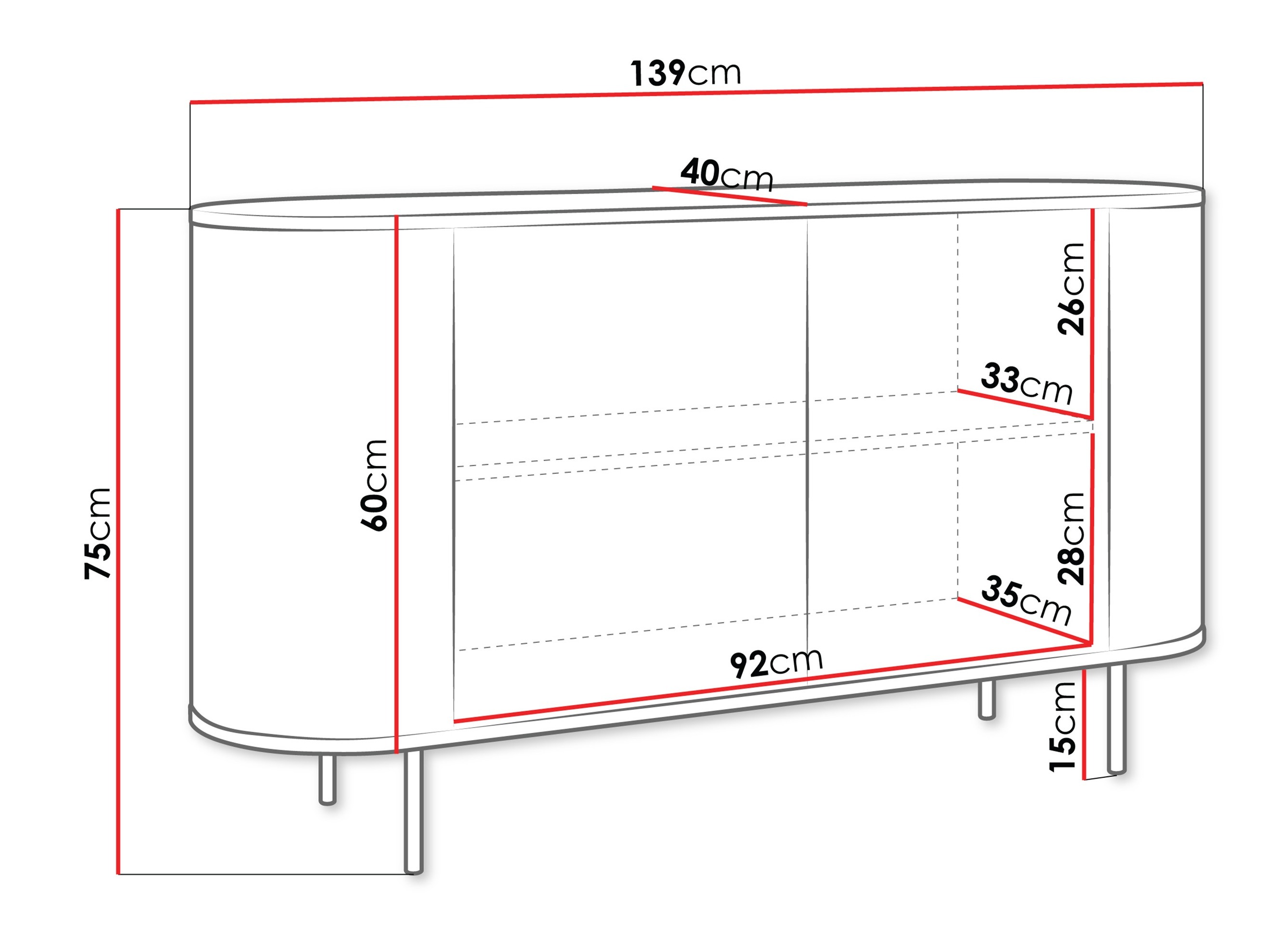 Ormarić Comfivo Livtena (Crni mermer + Crno)