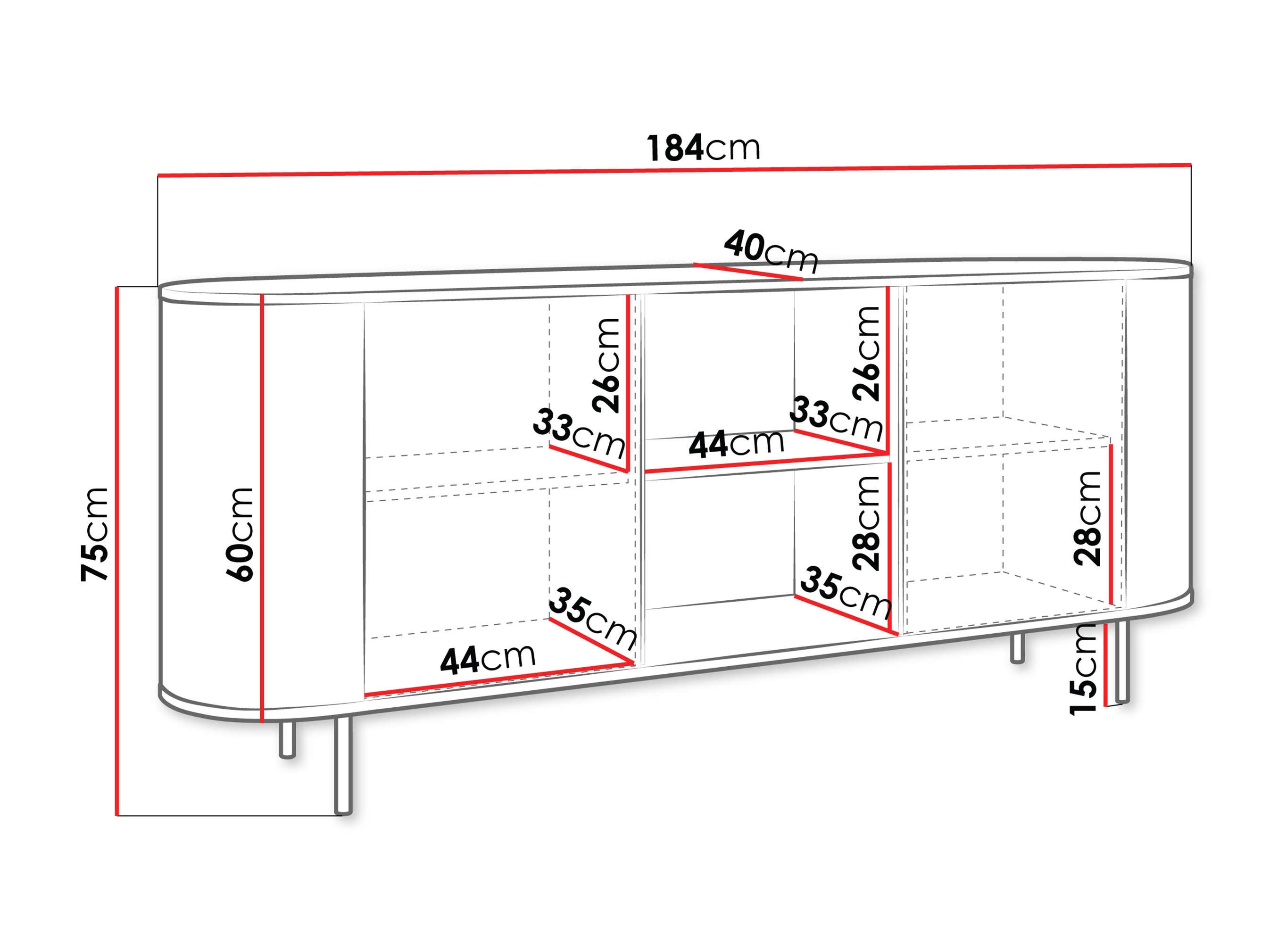 Ormarić Comfivo Livtena I (Crni mermer + Crno)