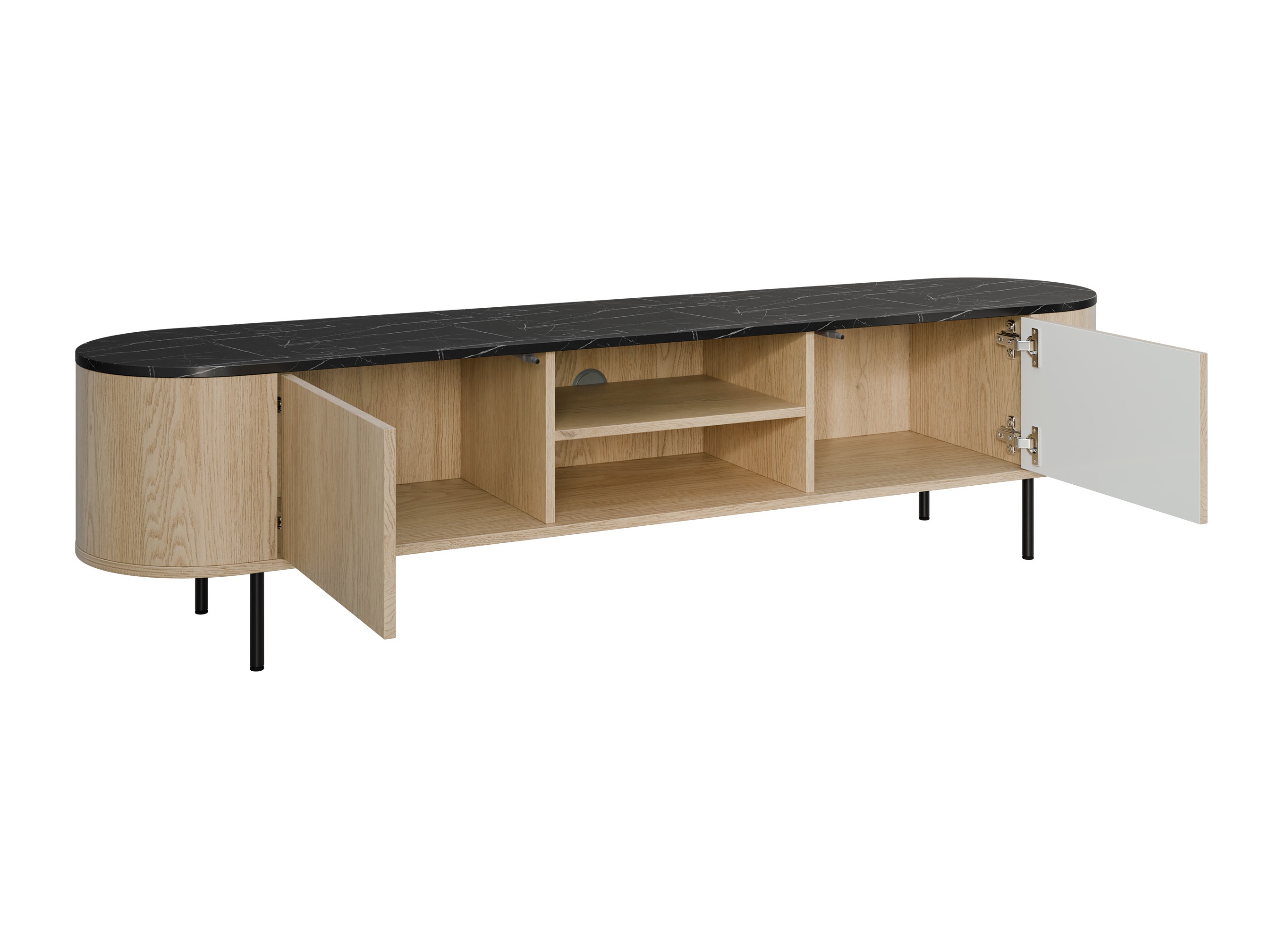 Set za dnevnu sobu Comfivo Livtena 105 (Beli mermer + Zlatan)