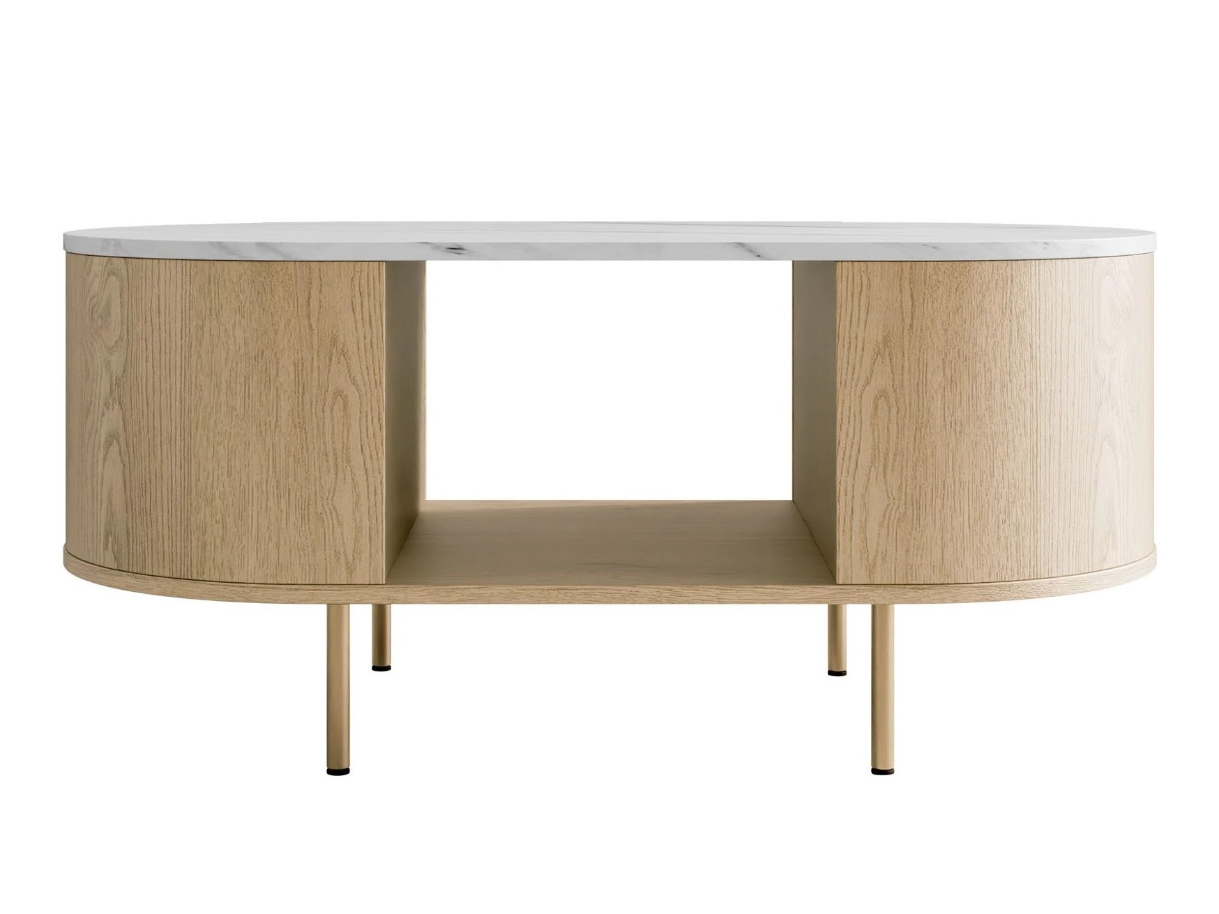 Set za dnevnu sobu Comfivo Livtena 105 (Beli mermer + Zlatna)