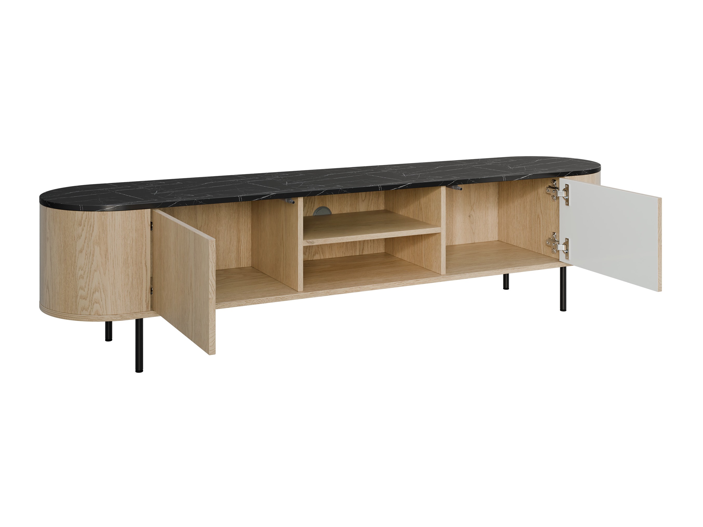 Set za dnevnu sobu Comfivo Livtena 105 (Crni mermer + Crno)