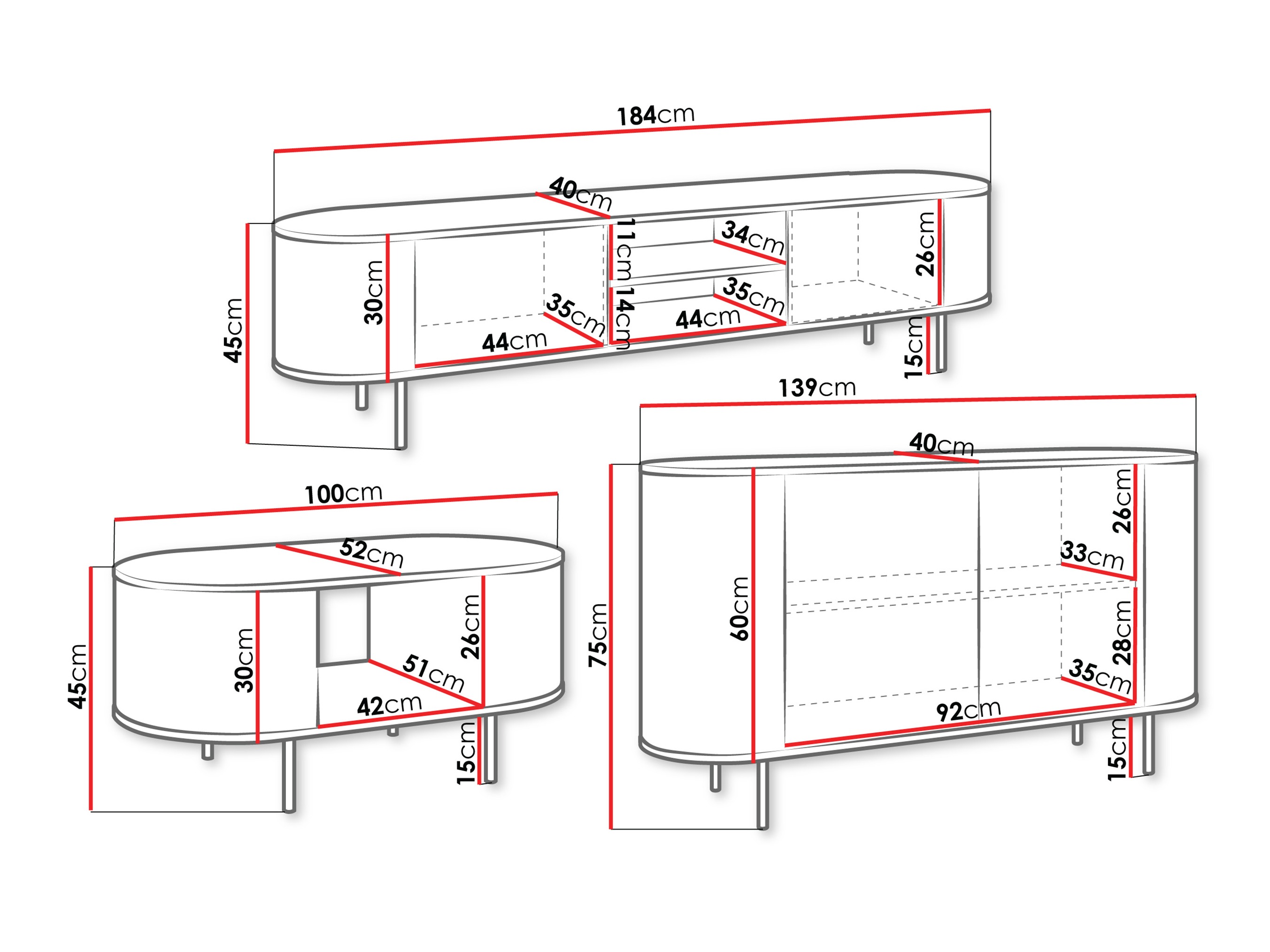 Set za dnevnu sobu Comfivo Livtena 105 (Crni mermer + Crno)