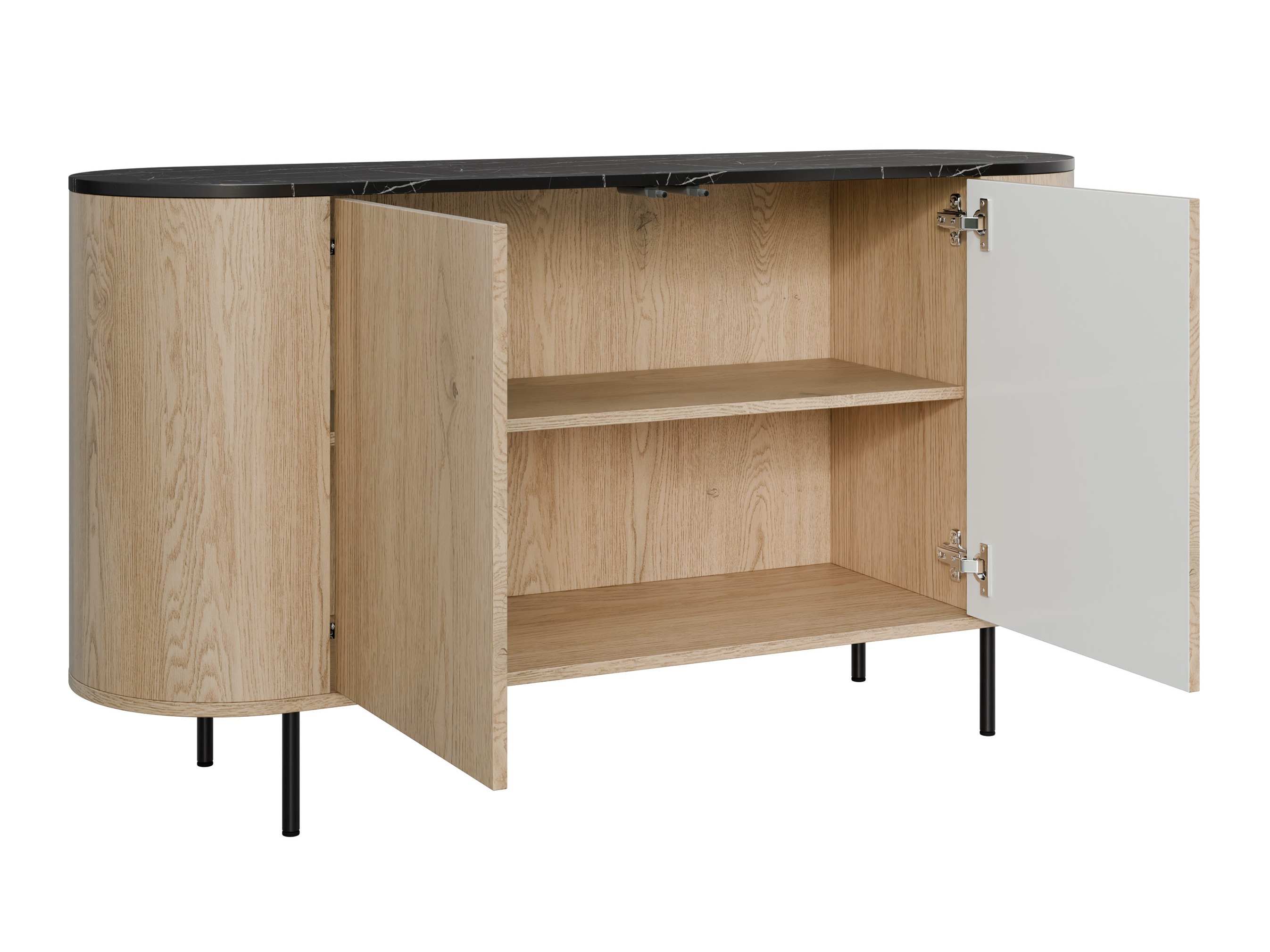 Set za dnevnu sobu Comfivo Livtena (Crni mermer + Crno)