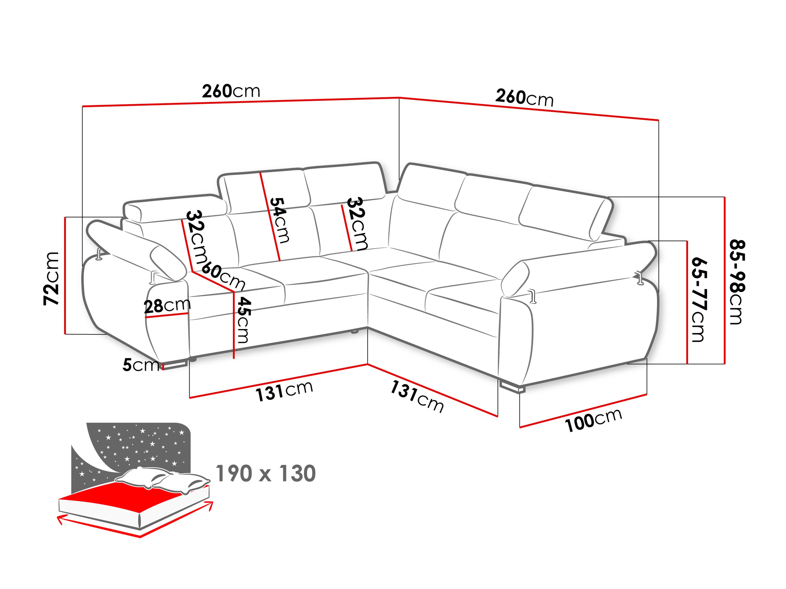 Ugaona sofa Columbus 215 (Aragon 03)