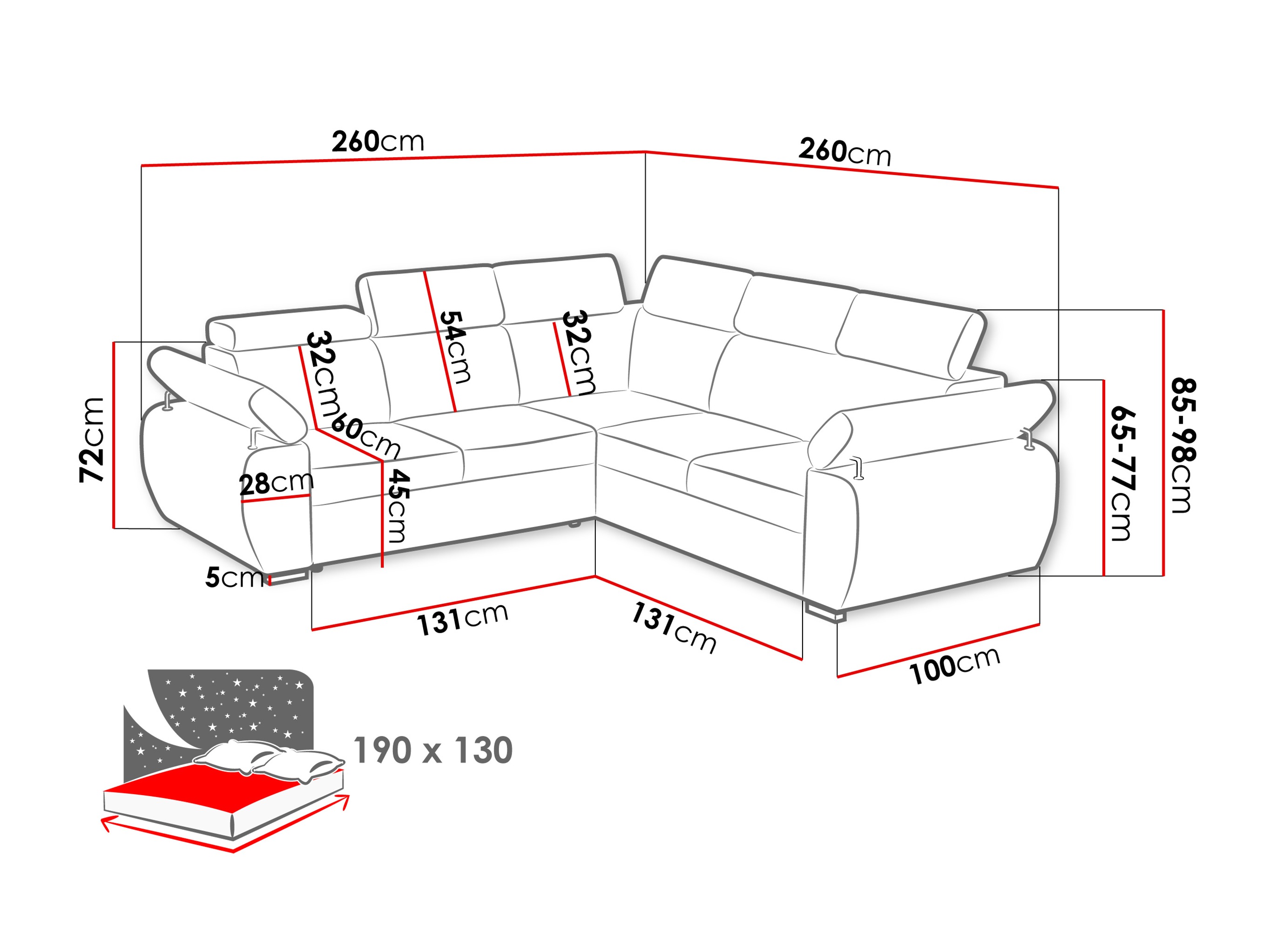 Ugaona sofa Columbus 215 (Kronos 22)